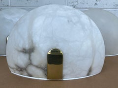 Alabaster And Brass Sconces By Lightolier Art Deco Style Ca' 1980's