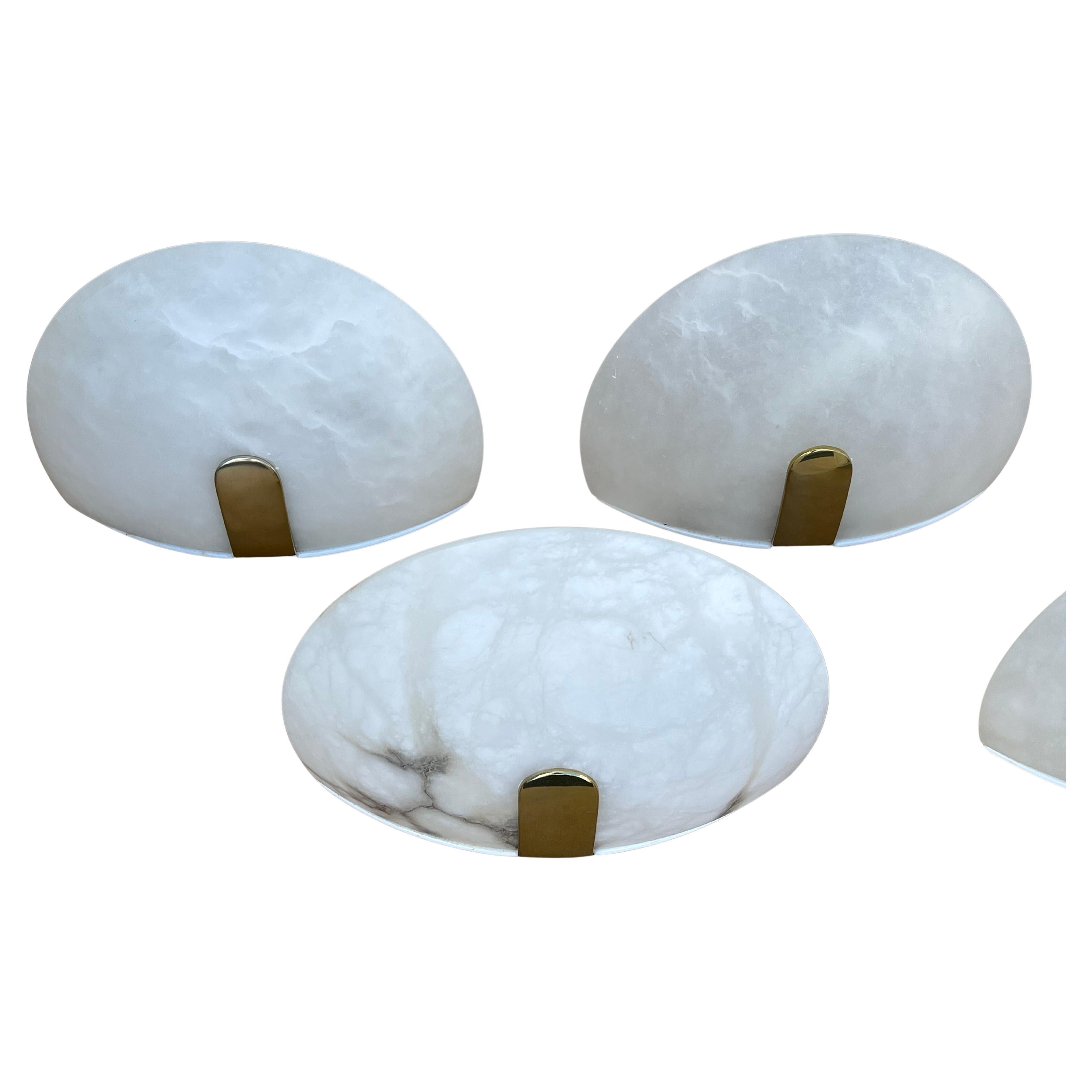 Applique in alabastro e ottone di Lightolier in stile Art Deco, anni '80