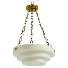 Kronleuchter „Verona“ aus Alabaster und Messing, Vaughan-Beleuchtung