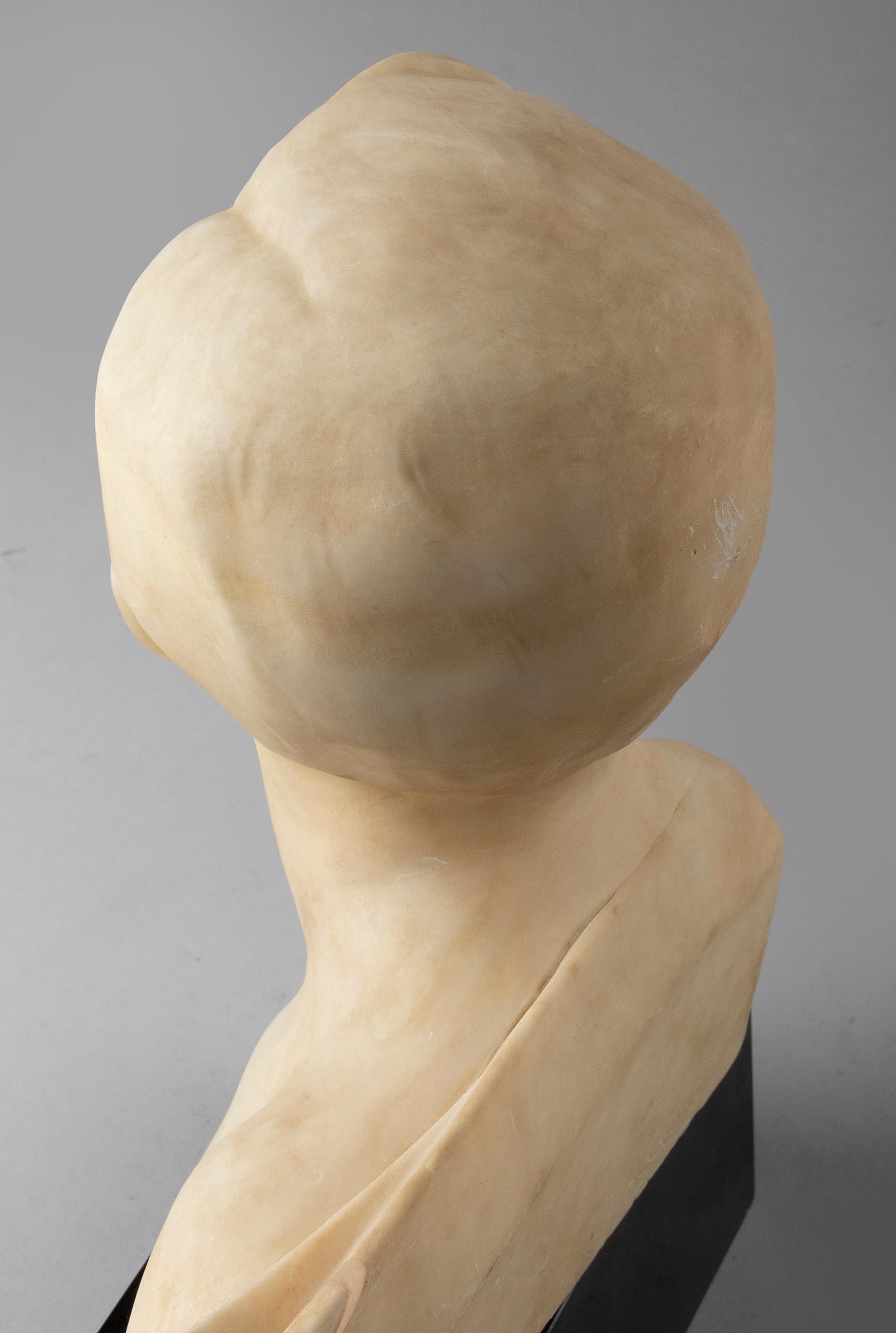 Alabaster and Marble Art Deco Sculpture of a Boy by Affortunato Gory 6