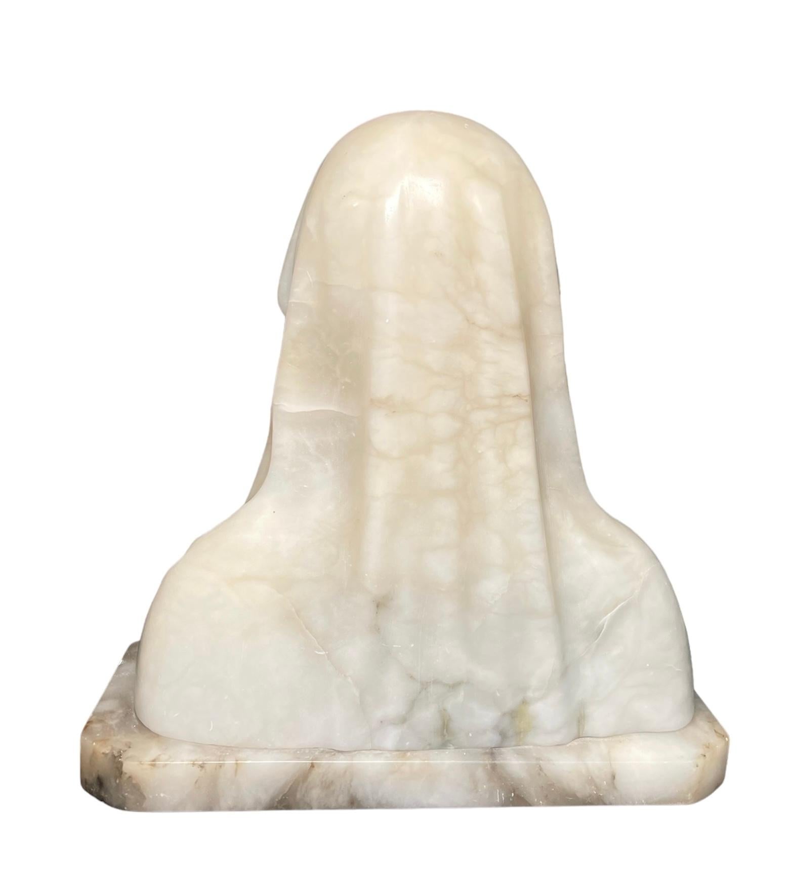 Buste en albâtre et marbre de Saint-Clément d'Assisi Bon état - En vente à Guaynabo, PR