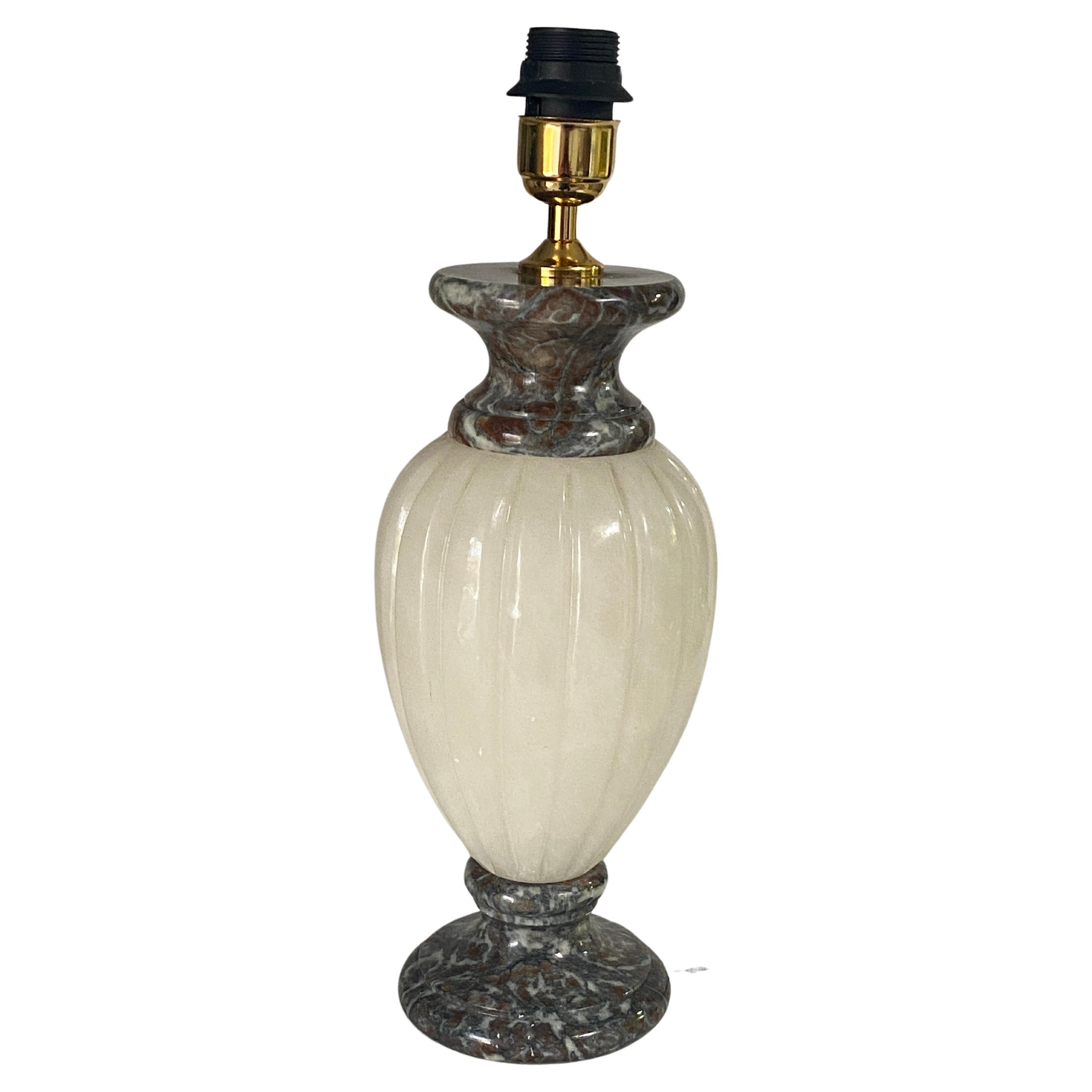 American Classical Alabaster and Marble Table Lamp France 20th Century For Sale