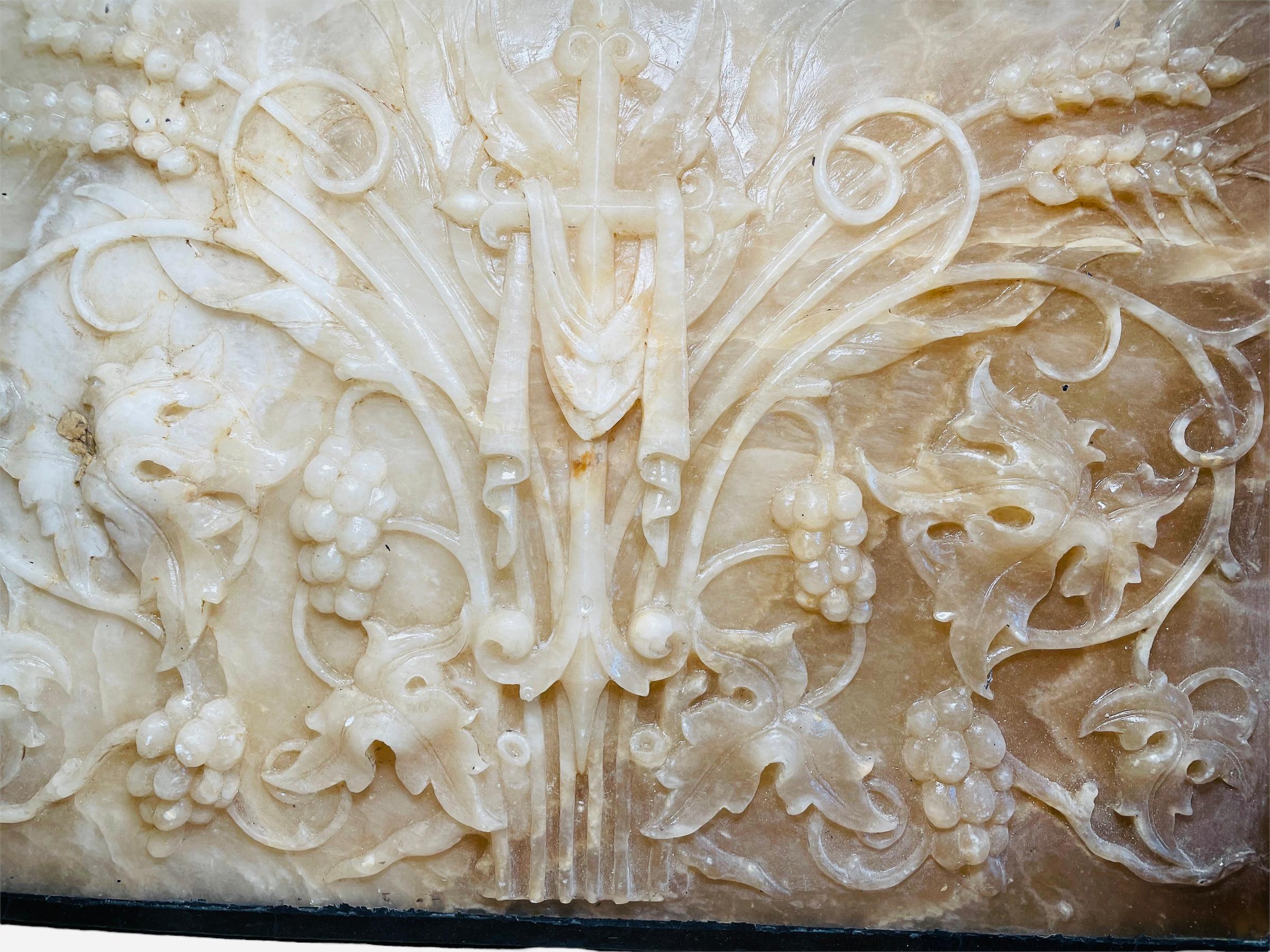 Alabaster And Marble Wall Plaque For Sale 3