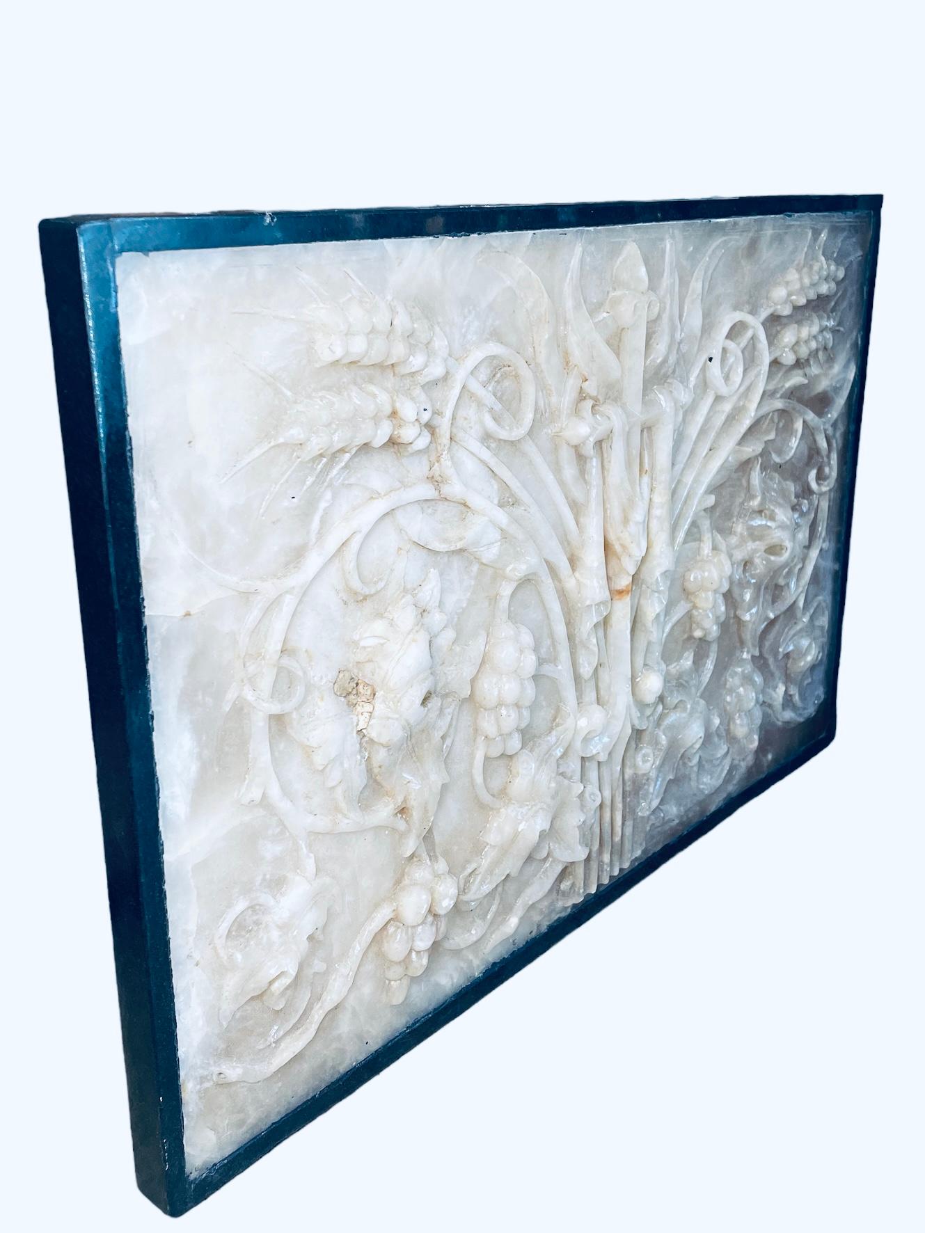 Art Nouveau Alabaster And Marble Wall Plaque For Sale