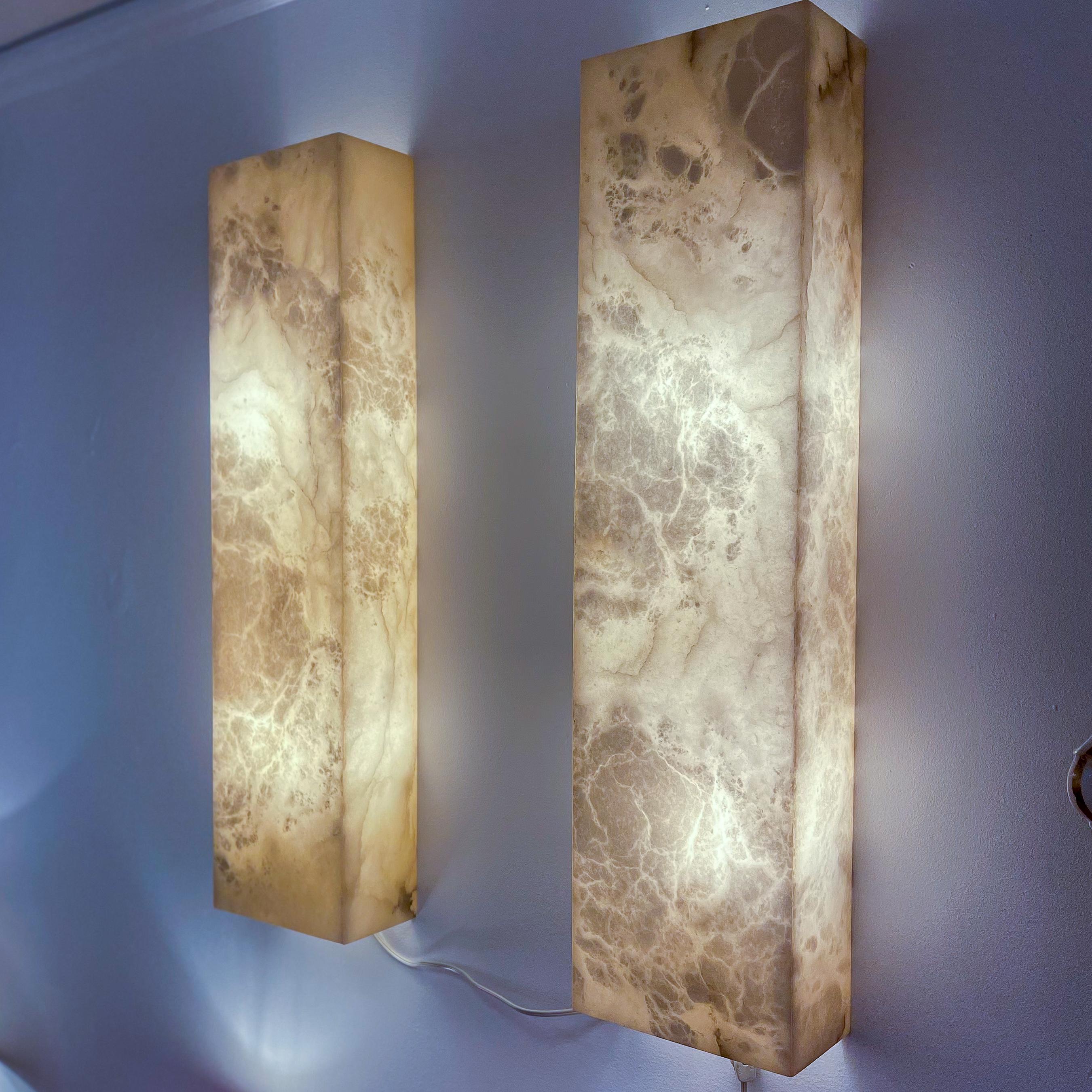 Alabaster Architectural Wall Sconces For Sale 3