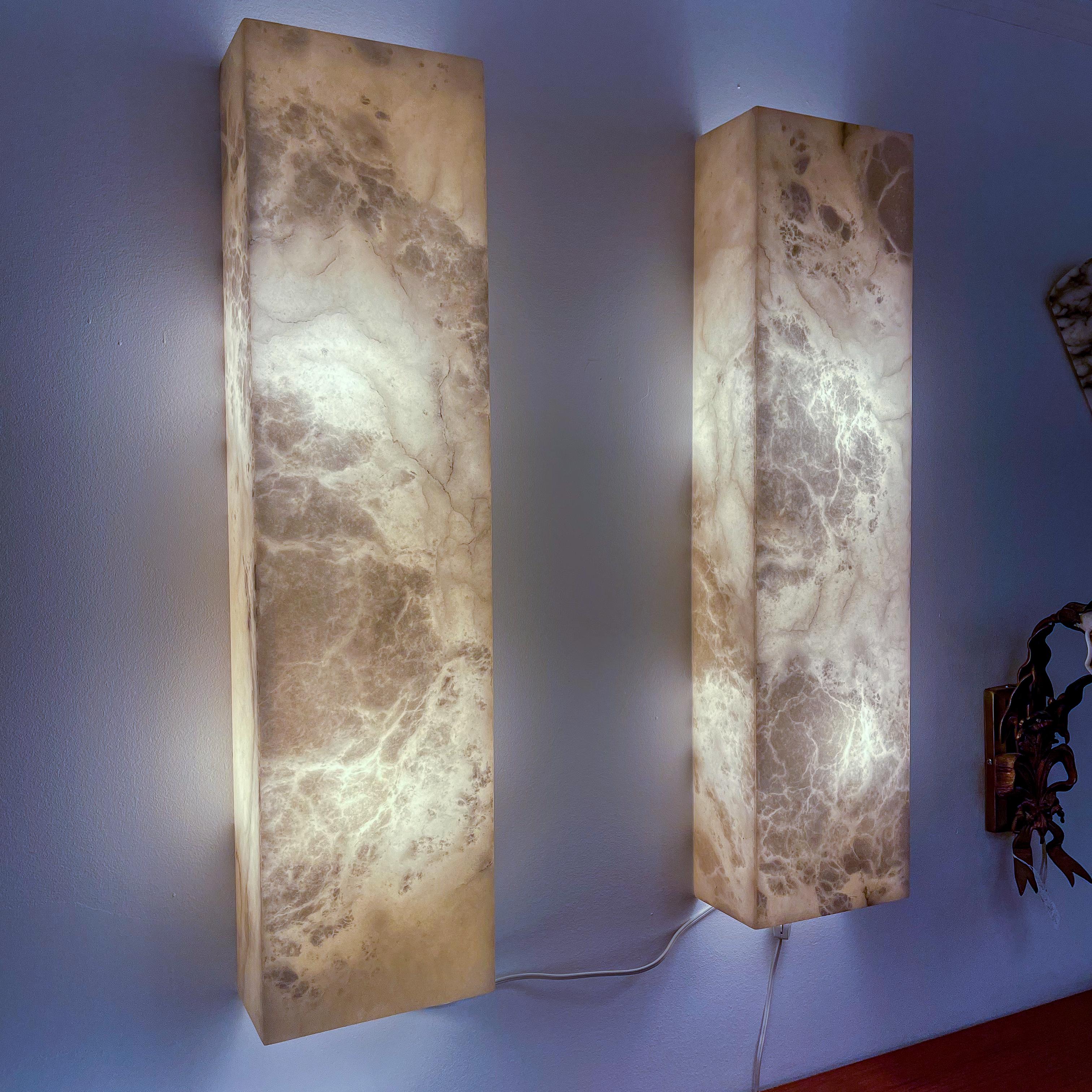 Alabaster Architectural Wall Sconces For Sale 4