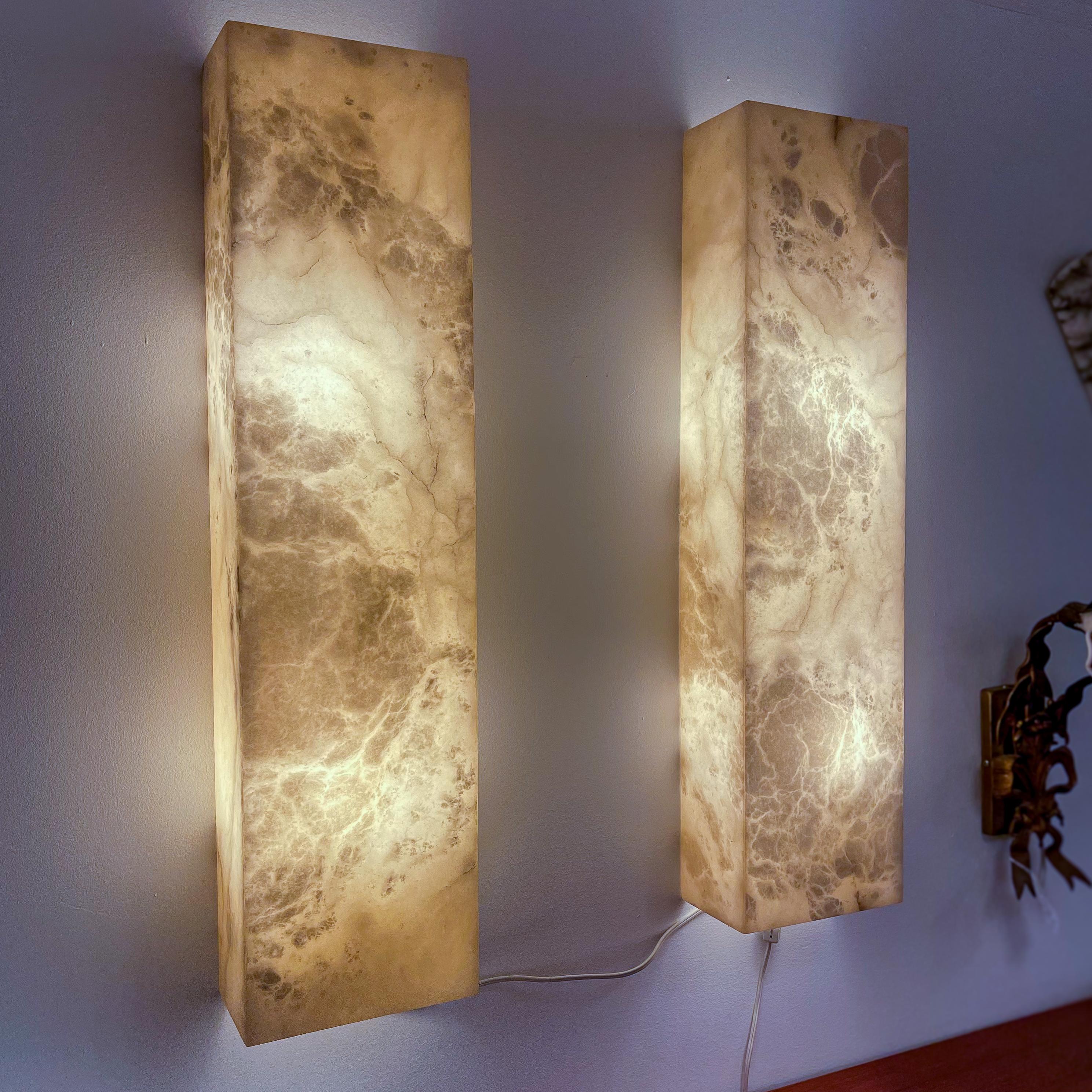 Alabaster Architectural Wall Sconces For Sale 5