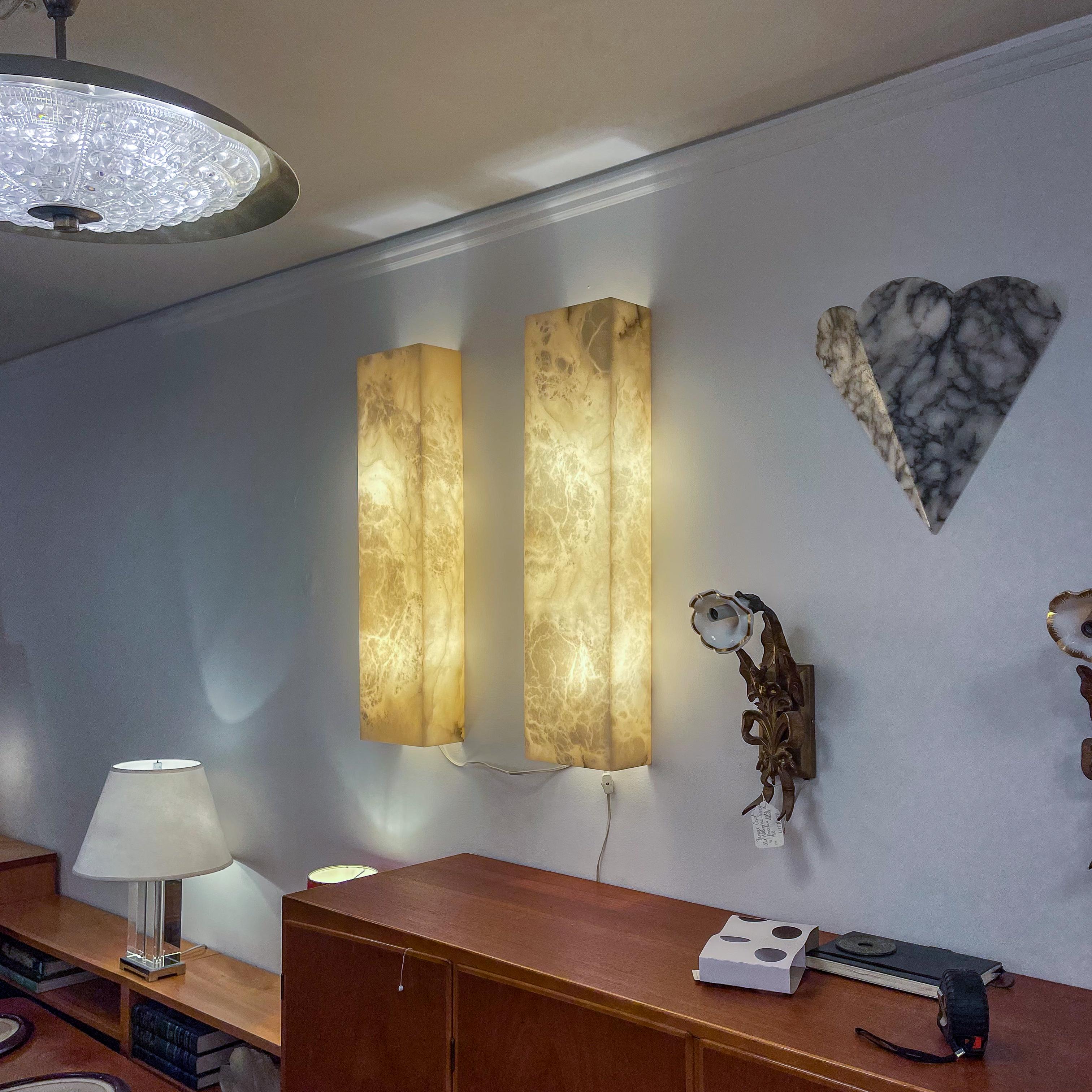 Alabaster Architectural Wall Sconces For Sale 6