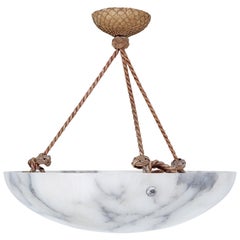 Antique Alabaster Art Deco Ceiling Light