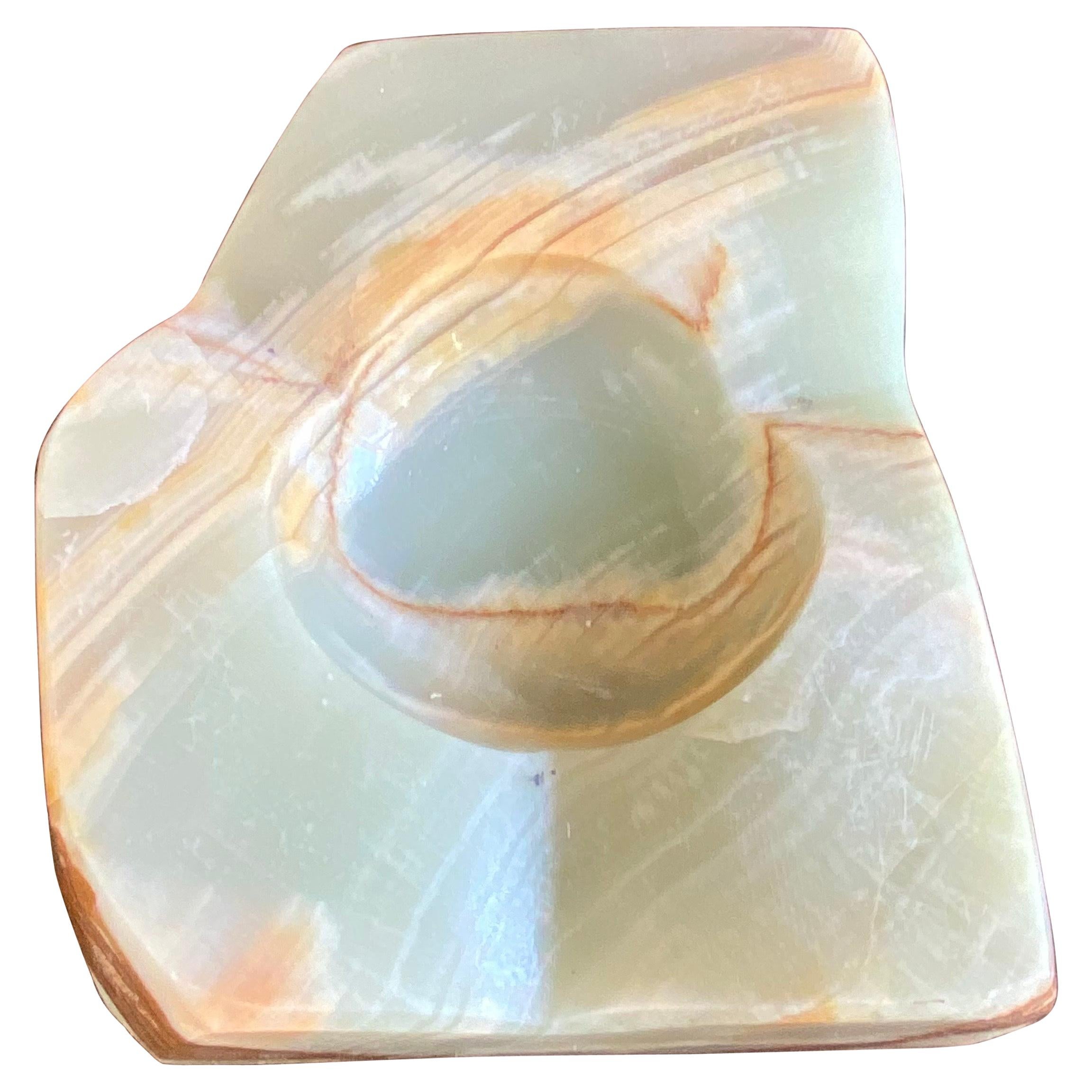 Alabaster Ashtray in Green Color, Italy, 1950 For Sale