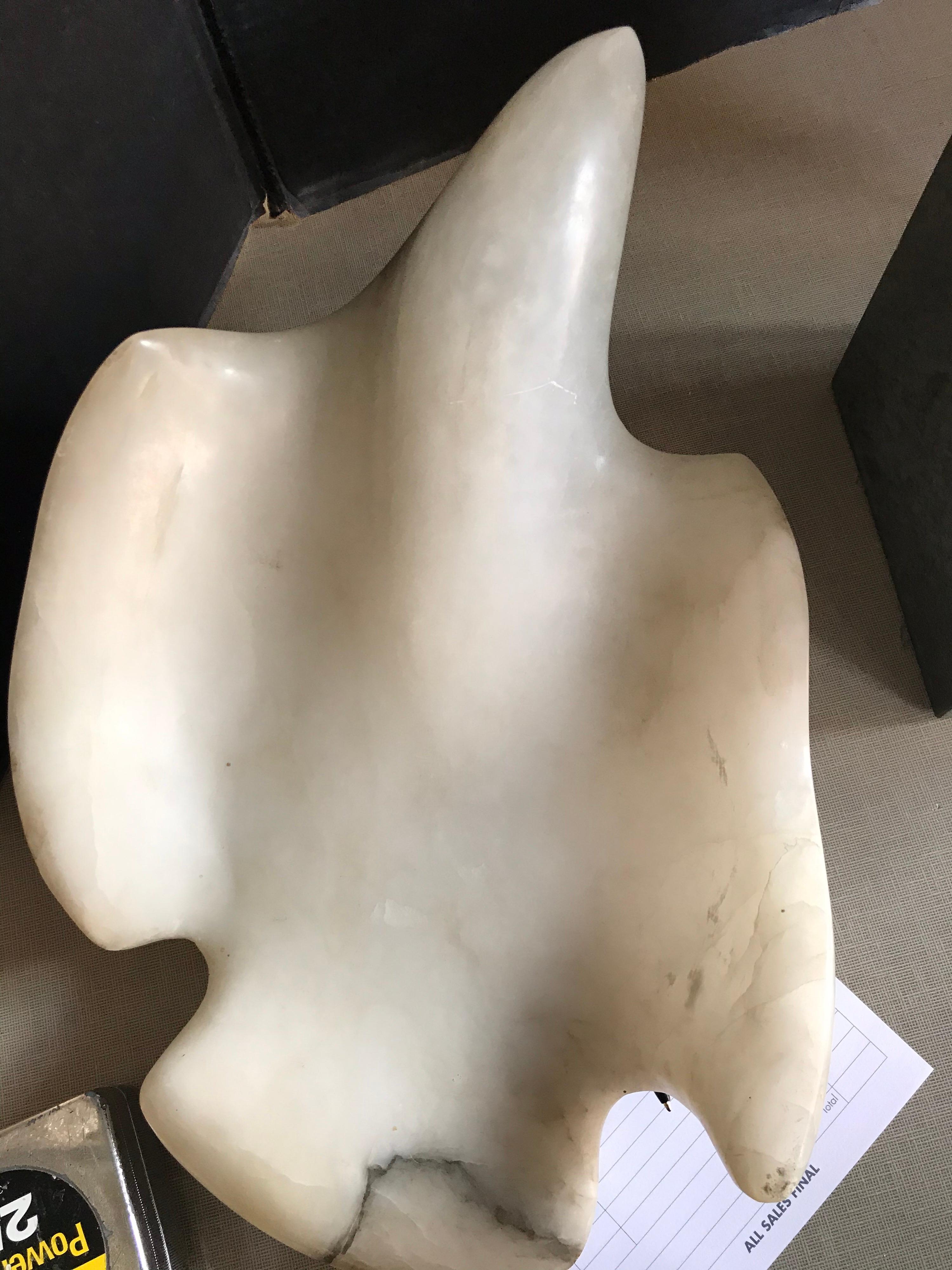 Alabaster Bird on Marble Stand 2