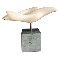 Alabaster Bird on Marble Stand