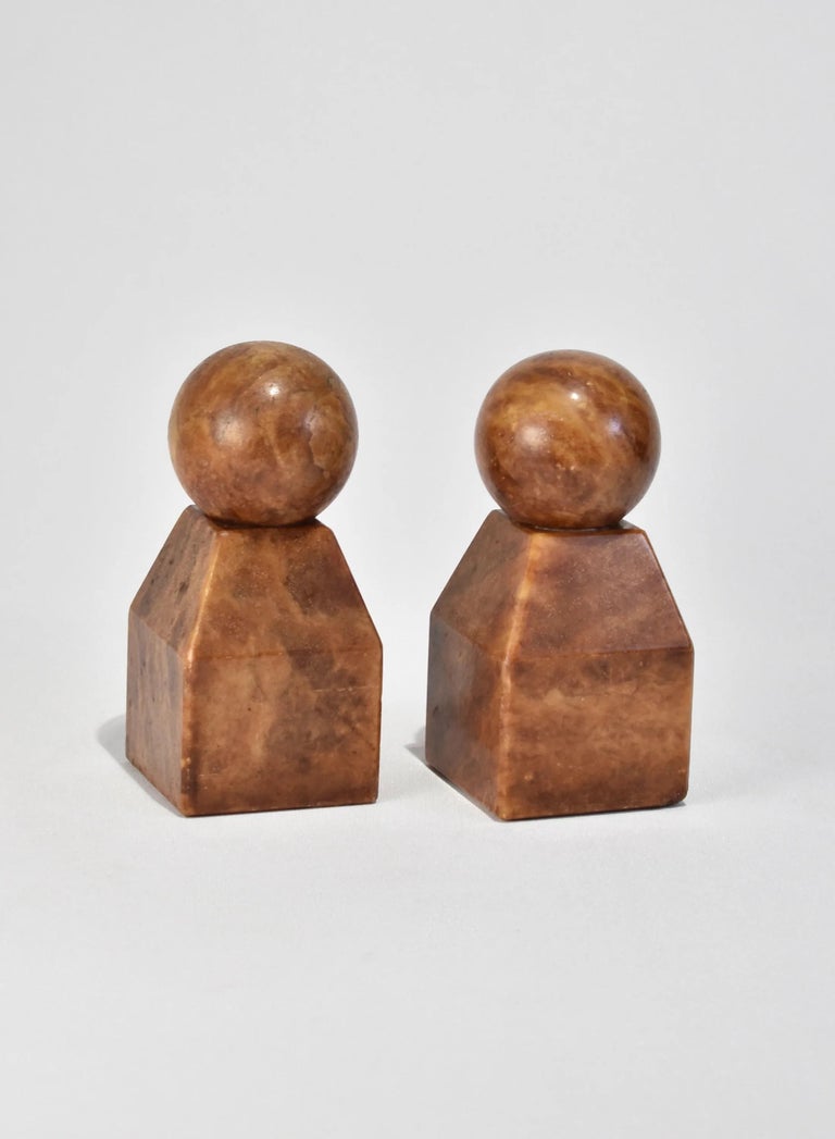 Alabaster Bookend Set For Sale at 1stDibs