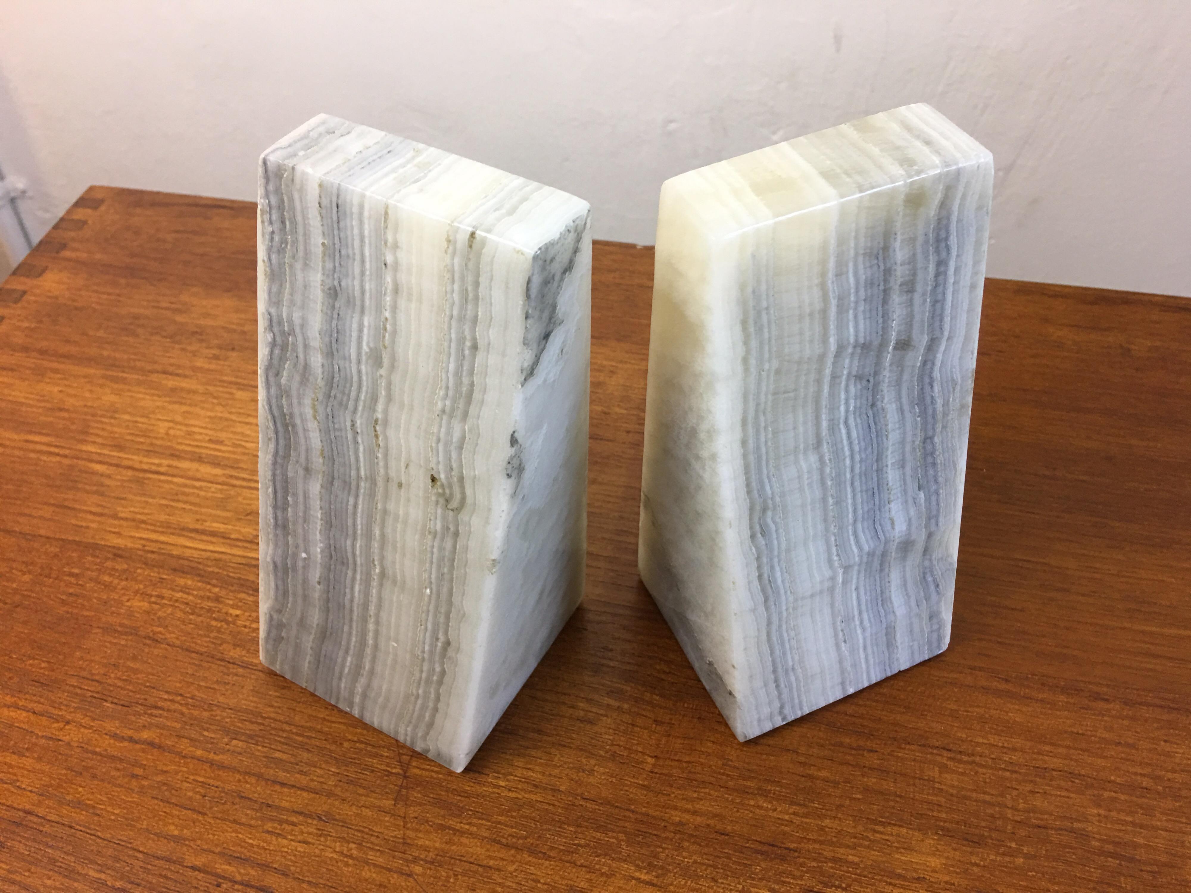 Mid-Century Modern Alabaster Bookends