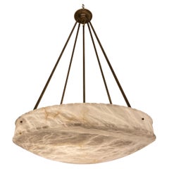 Alabaster Bowl Suspended on Brass Rods