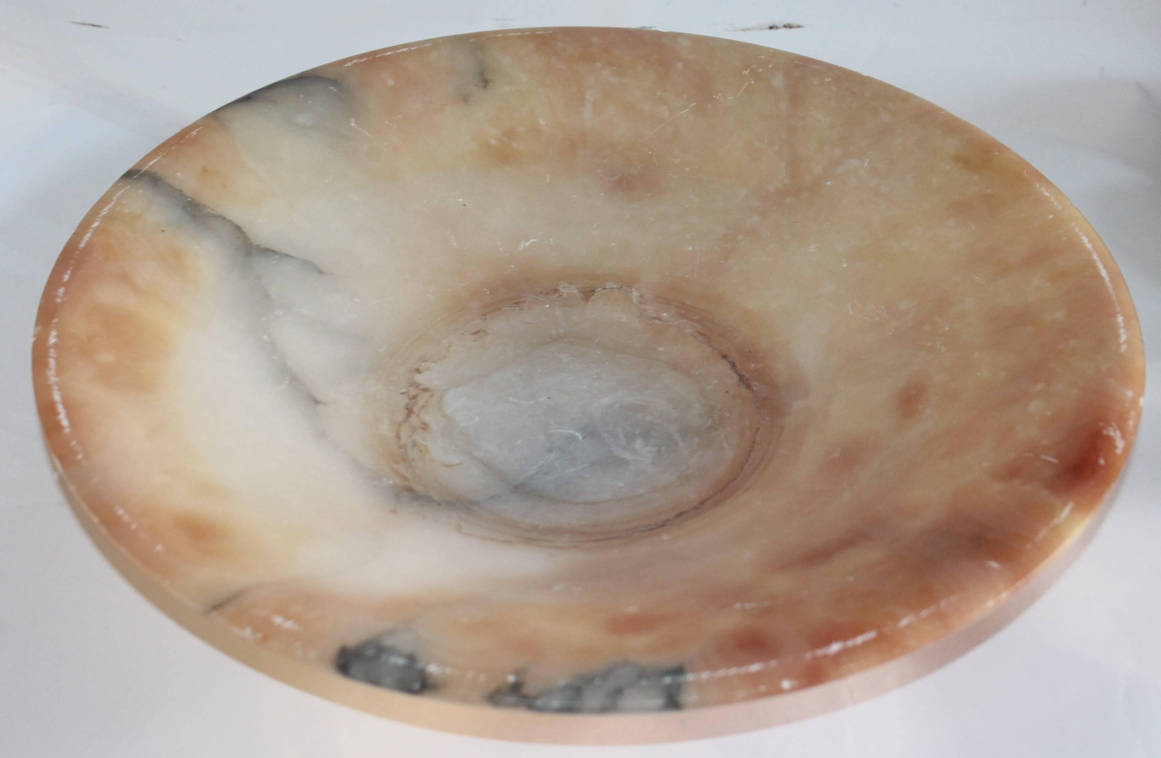German Alabaster Bowl with 25 Pieces Stone Fruit Collection