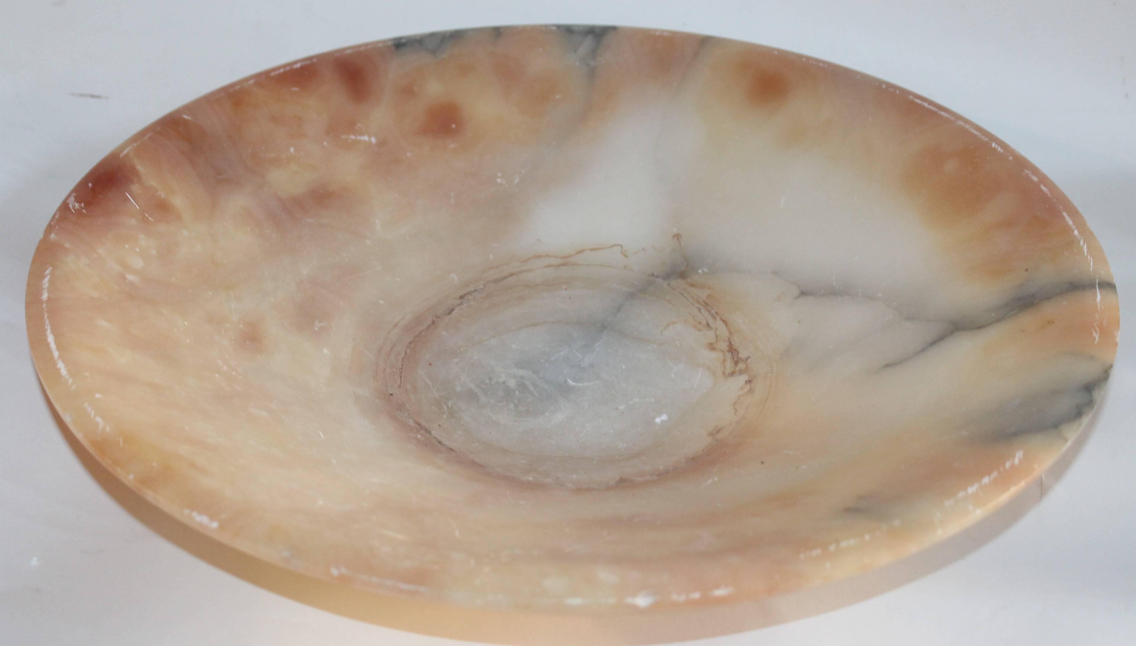 Hand-Carved Alabaster Bowl with 25 Pieces Stone Fruit Collection
