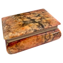Alabaster Box with Brass Trim
