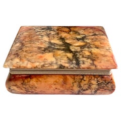 Alabaster Box with Brass Trim