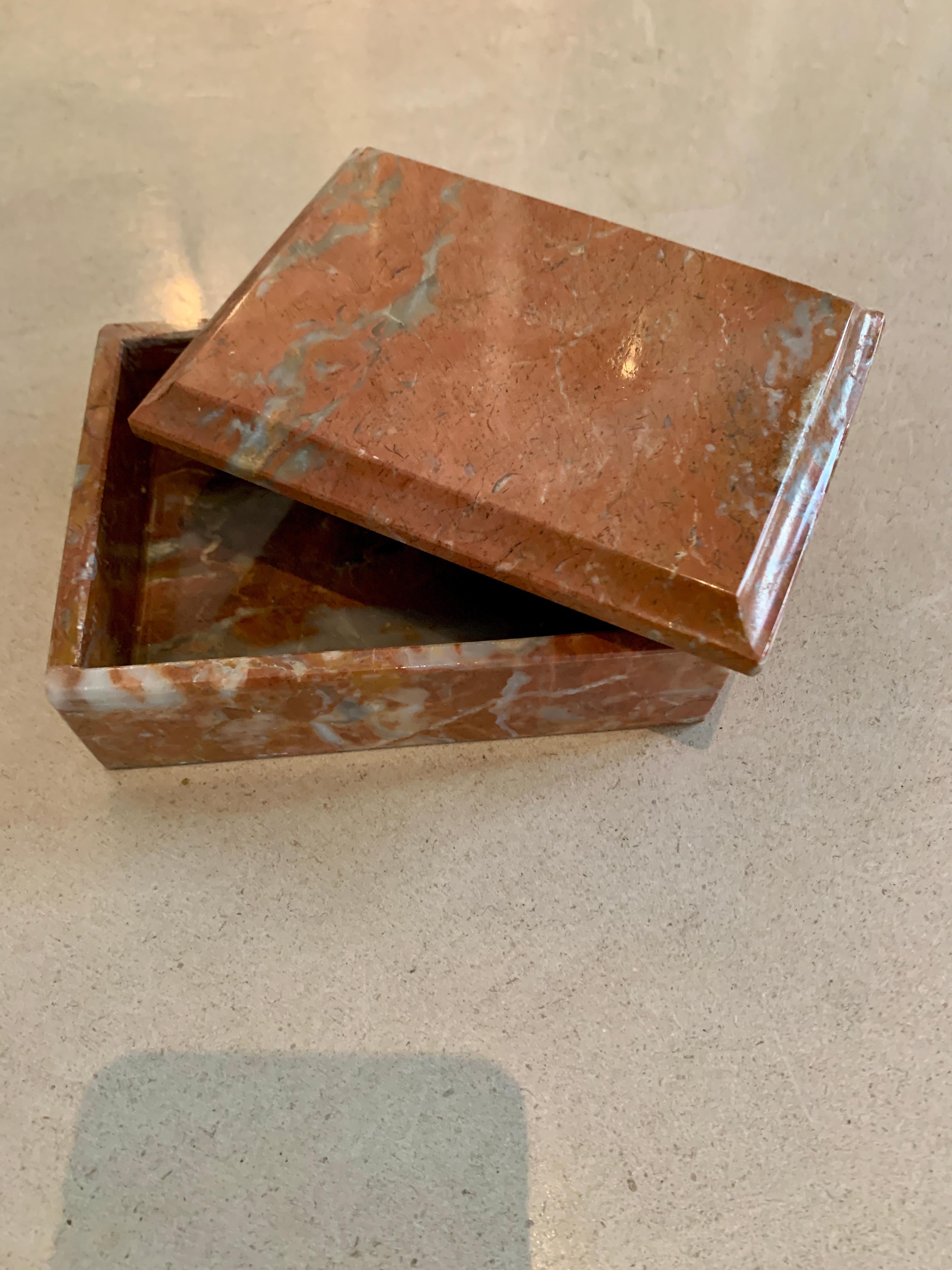 Mid-Century Modern Alabaster Box with Lidded Top