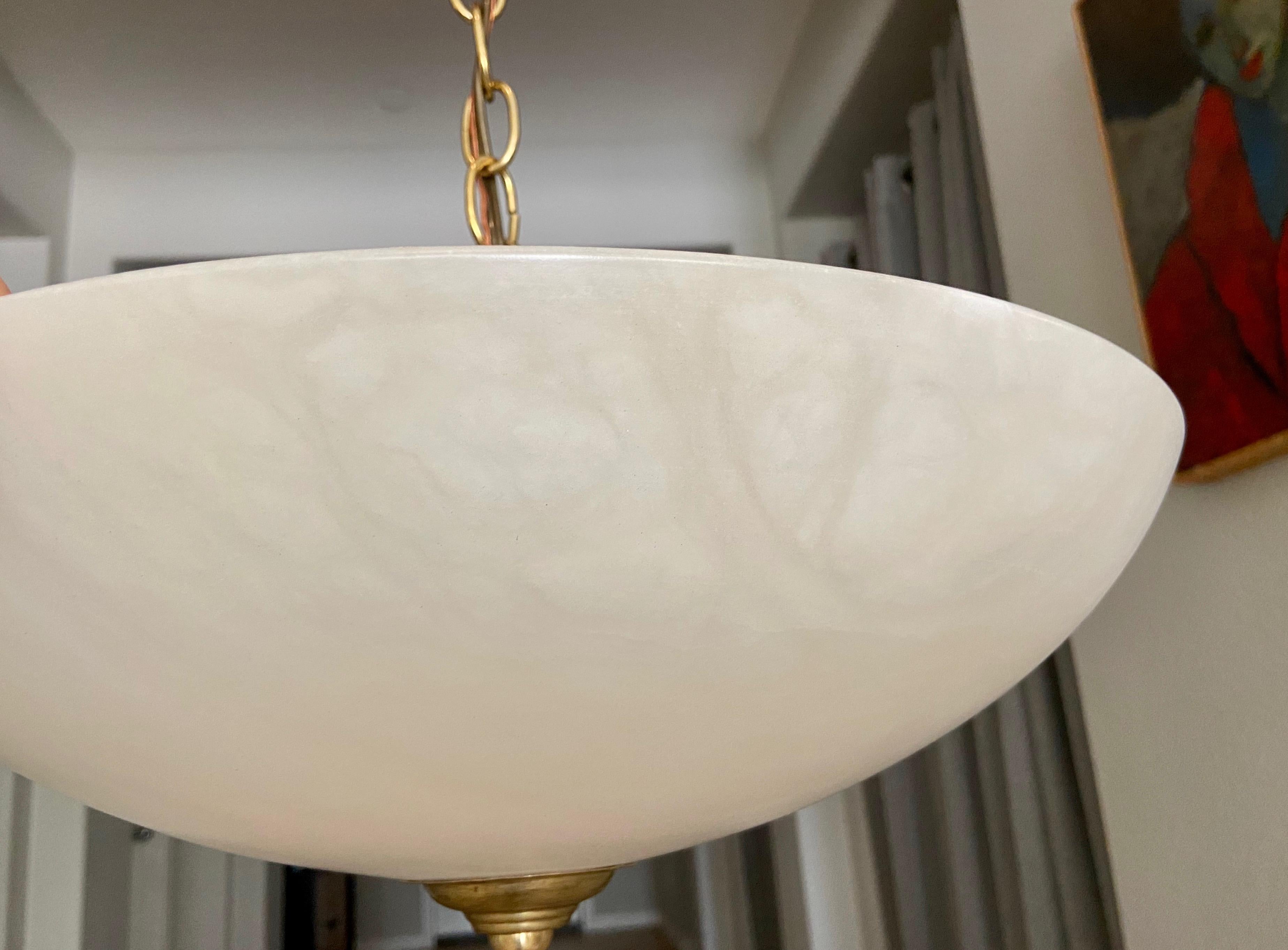 Alabaster Brass Chandelier Pendant Ceiling Light 5