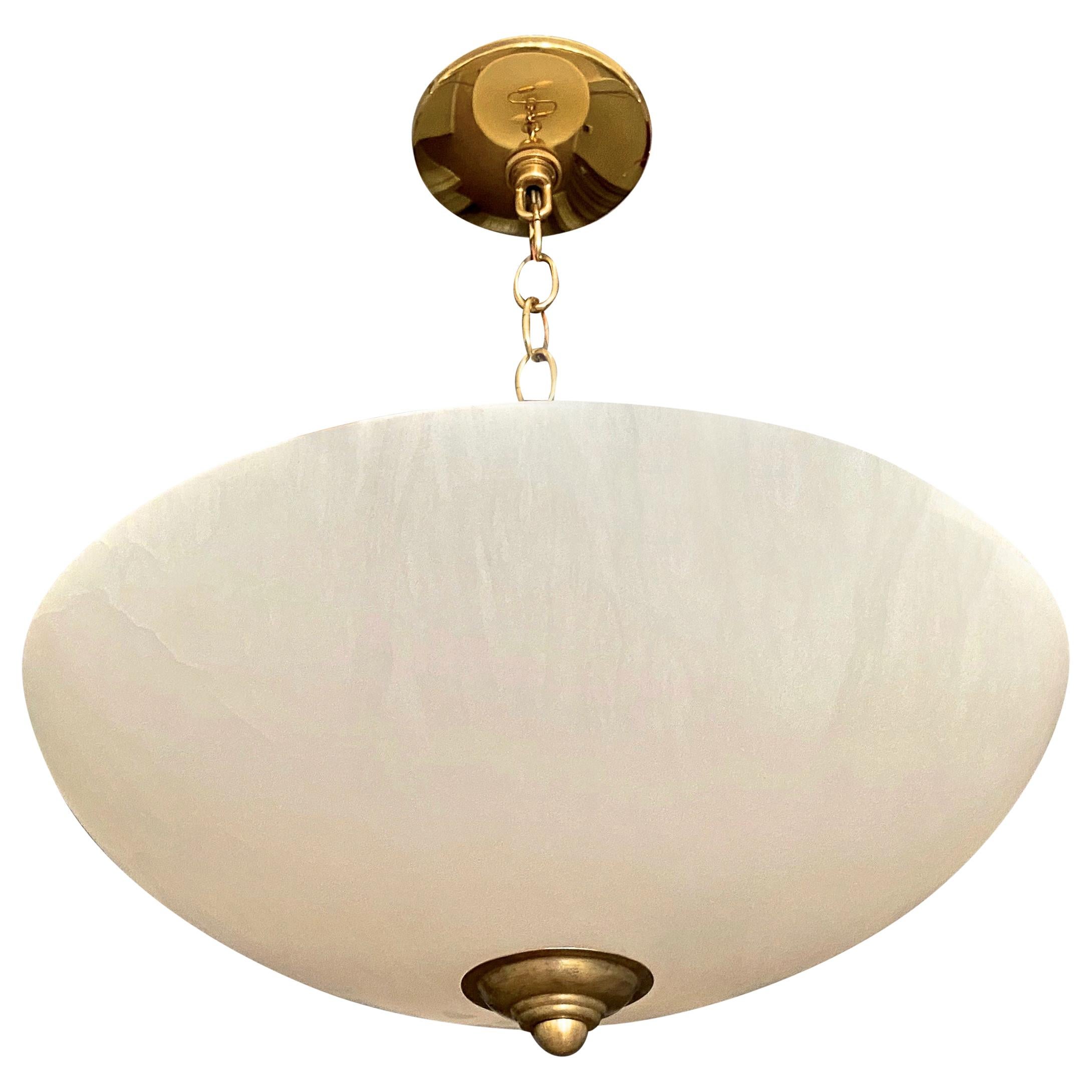 Alabaster Brass Chandelier Pendant Ceiling Light