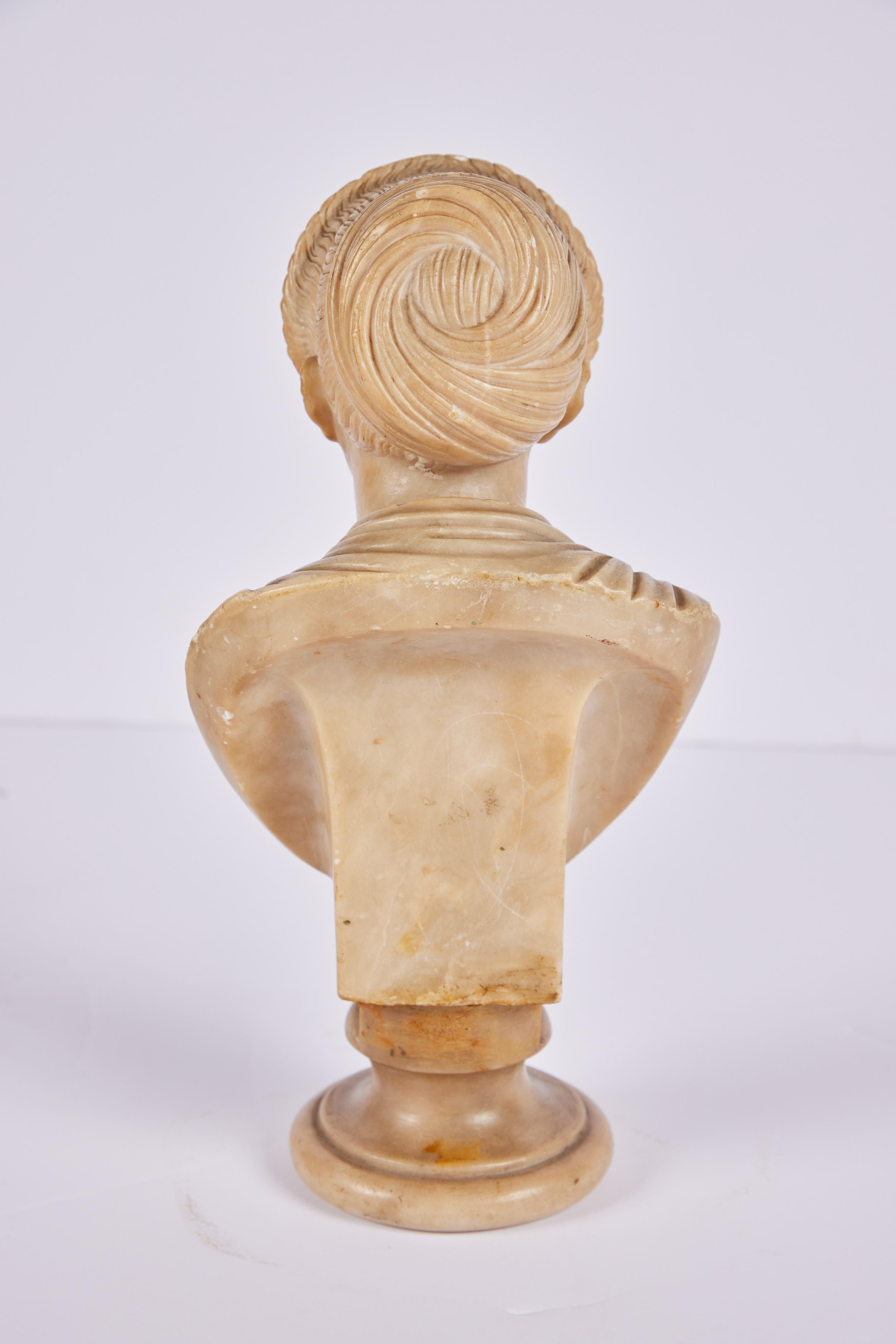 Italian Alabaster Bust of a Roman Empress