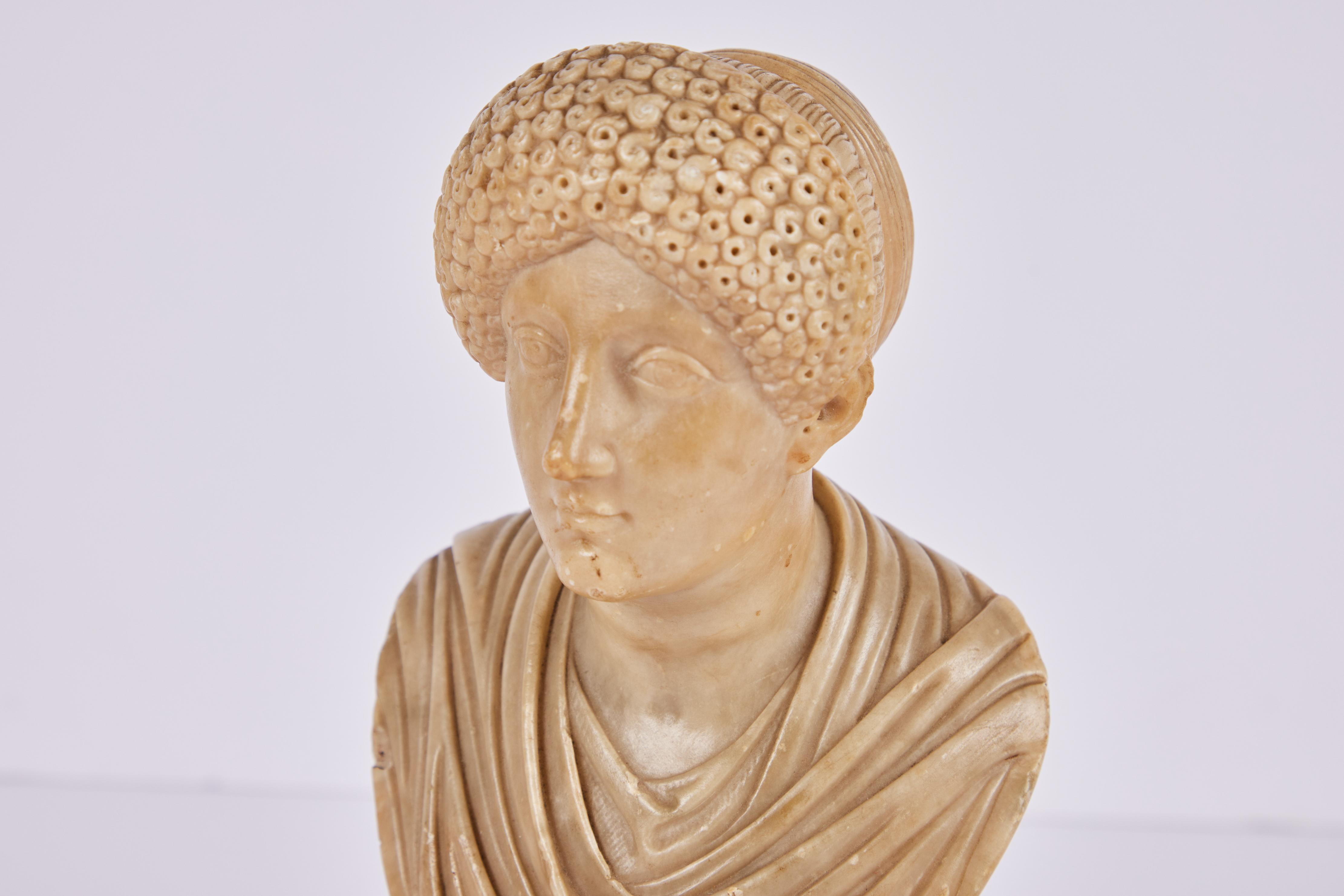 19th Century Alabaster Bust of a Roman Empress