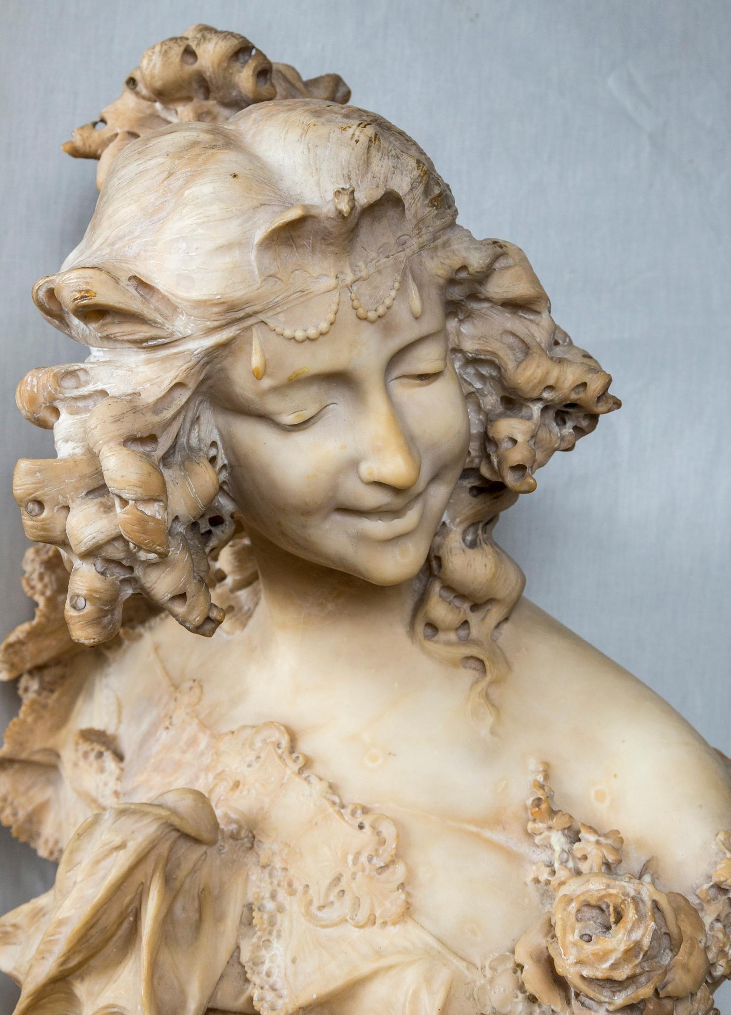 alabaster bust of woman