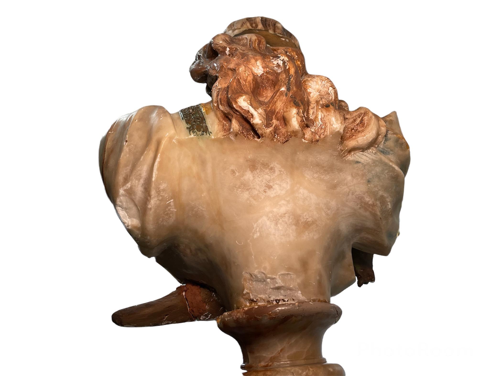 Alabasterbüste der Judith mit Marmorsäule nach August Riedel Gemälde im Angebot 5