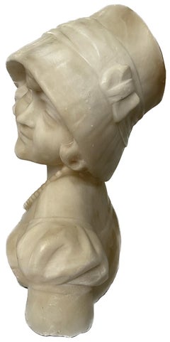Alabaster Bust of Young Girl