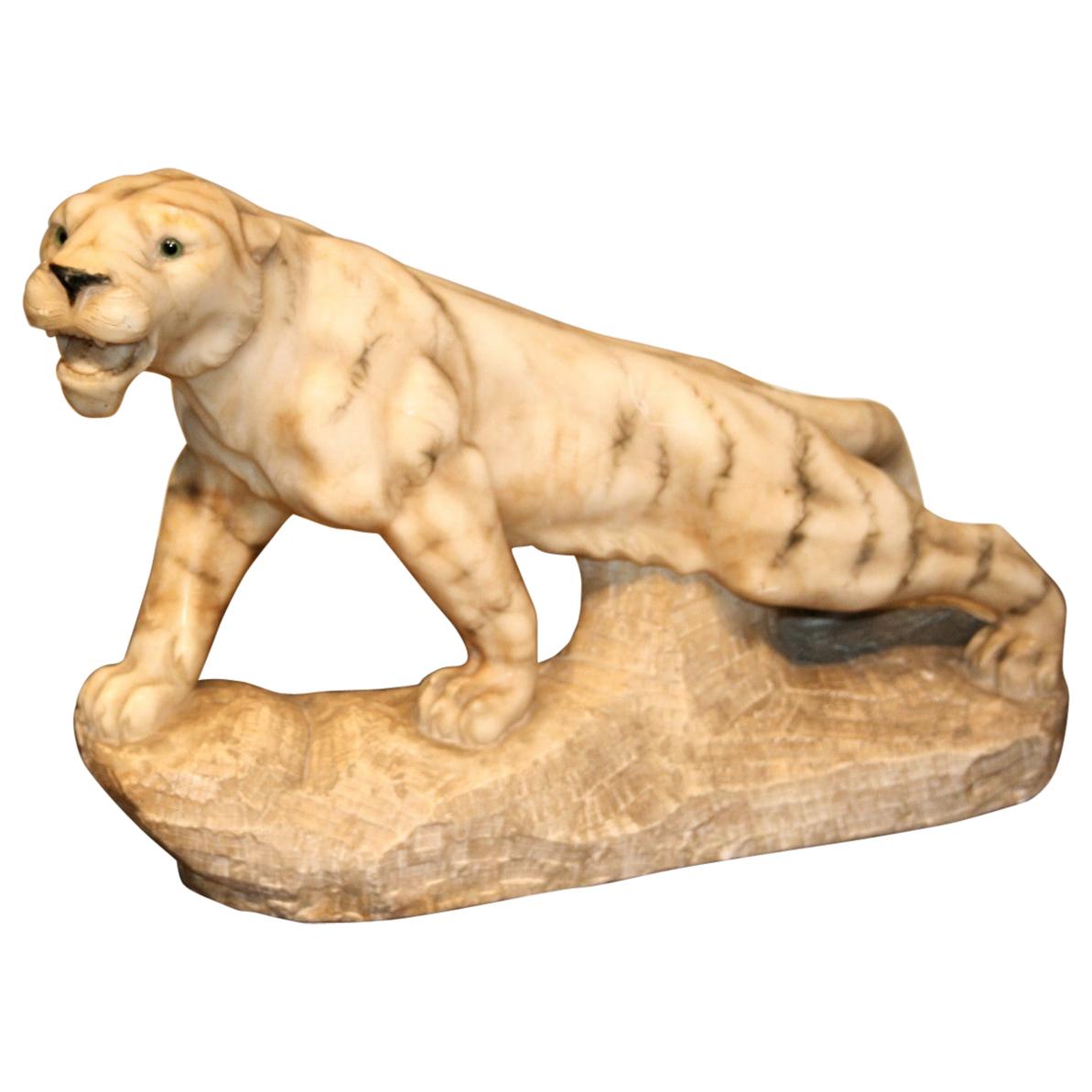 Alabaster Carved Italian Tiger