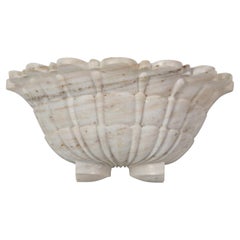 Alabaster Carved Single Shell Sconce