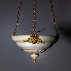 Alabaster Ceiling Chandelier, Vienna, Early 19th Century