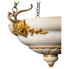 Alabaster Ceiling Chandelier, Vienna, Early 19th Century