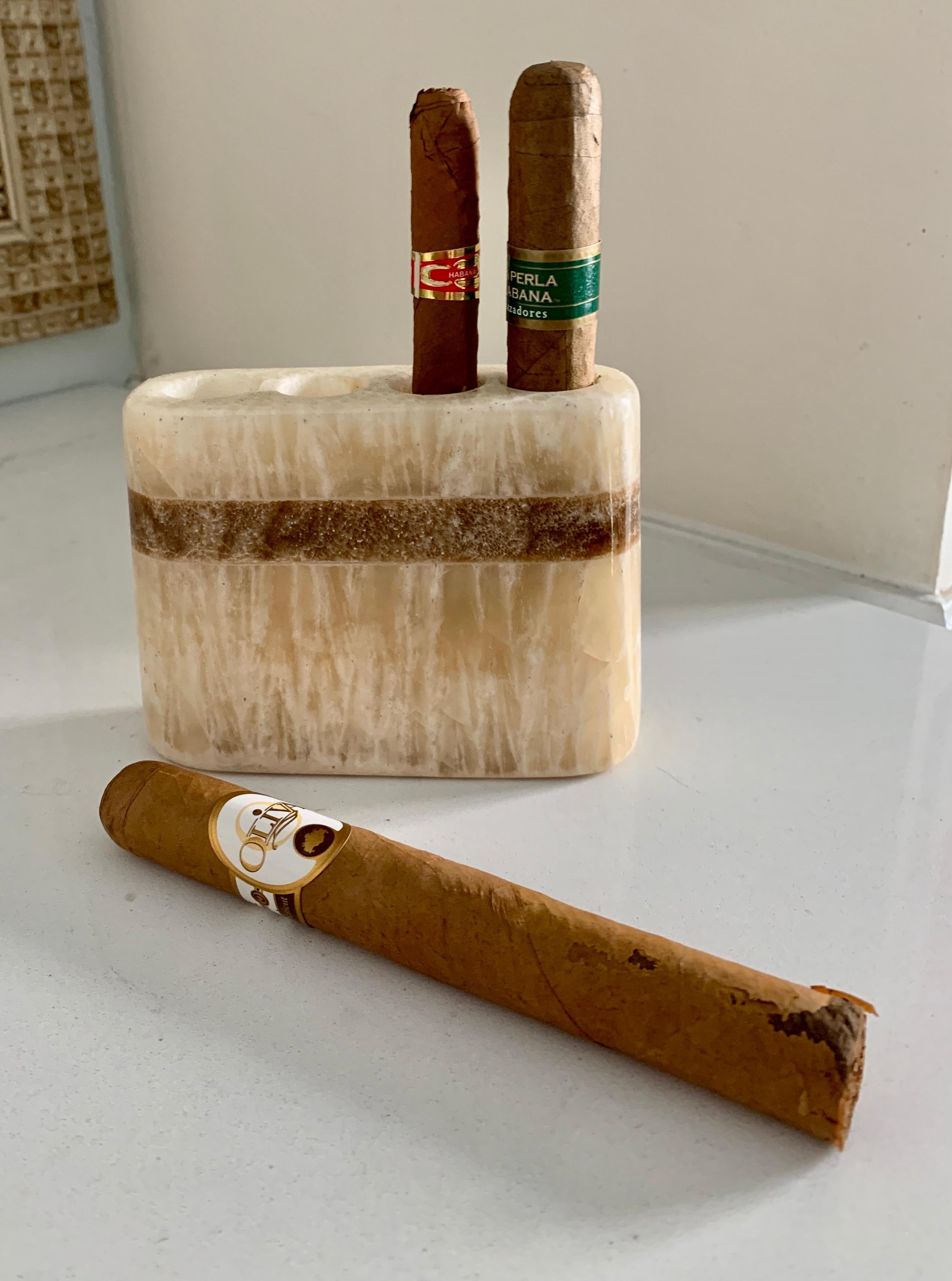 Alabaster Cigar or Pen Holder 5