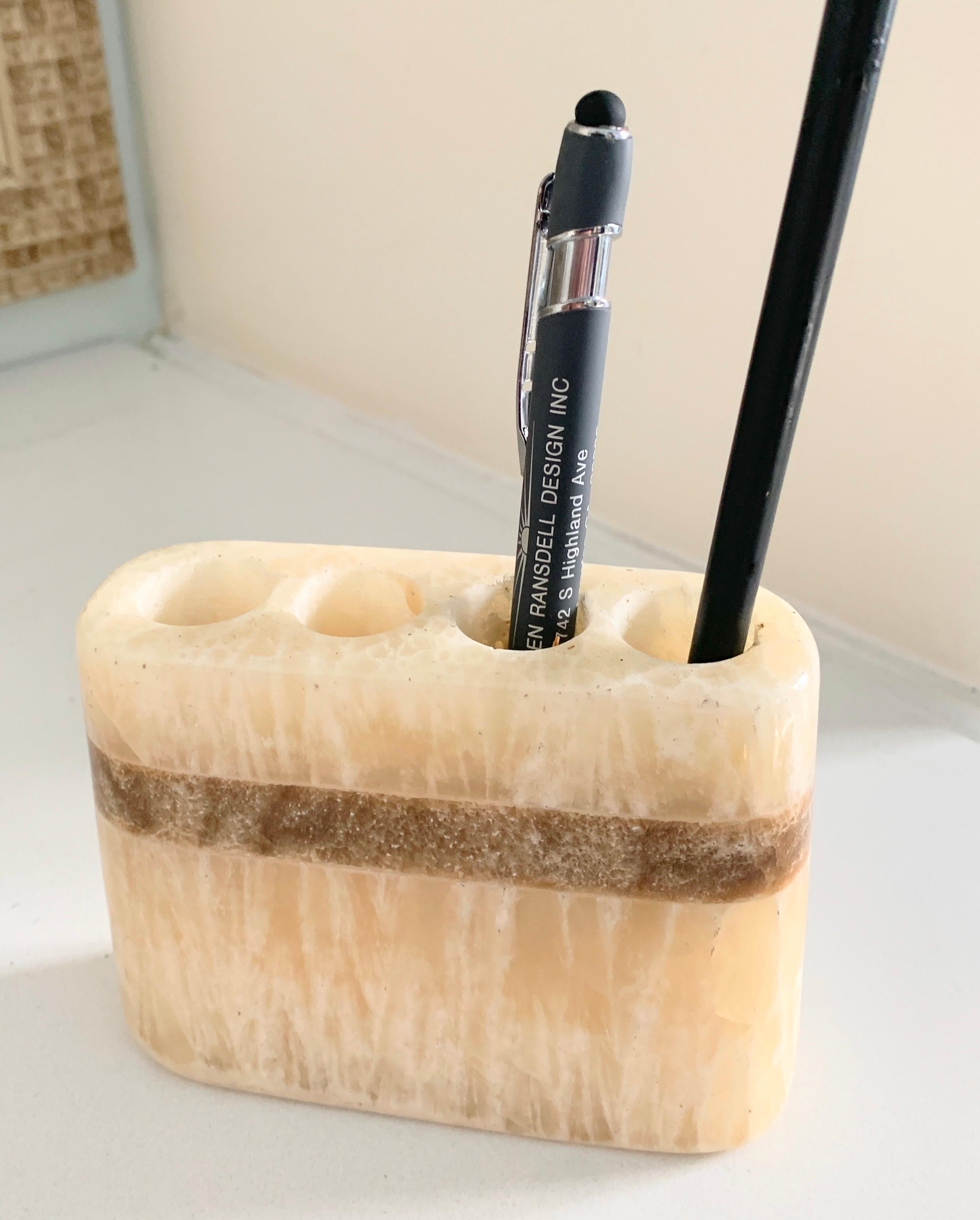 Alabaster Cigar or Pen Holder 1