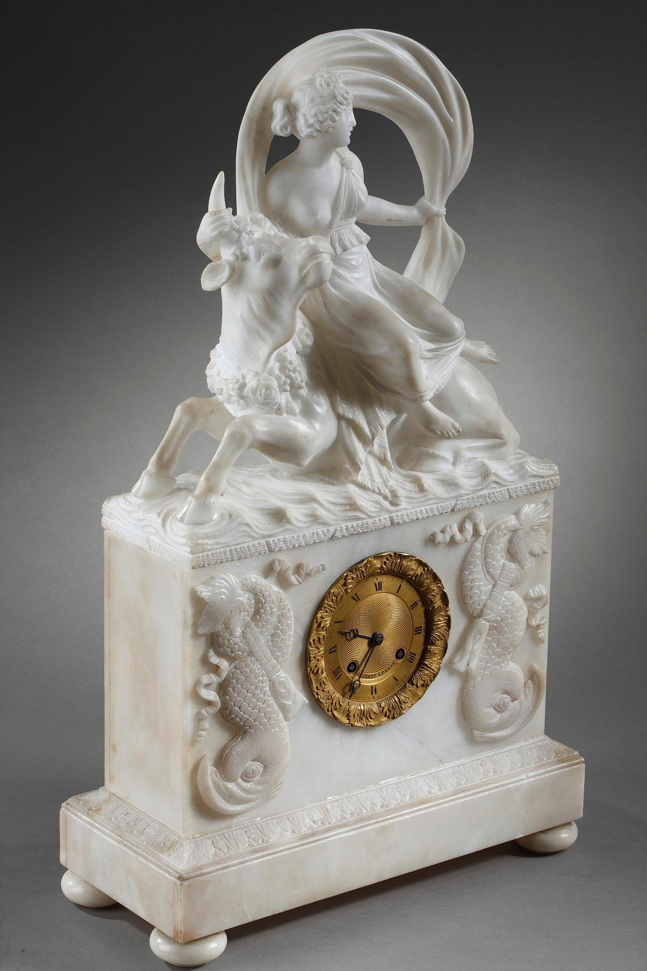 French Alabaster Clock, 