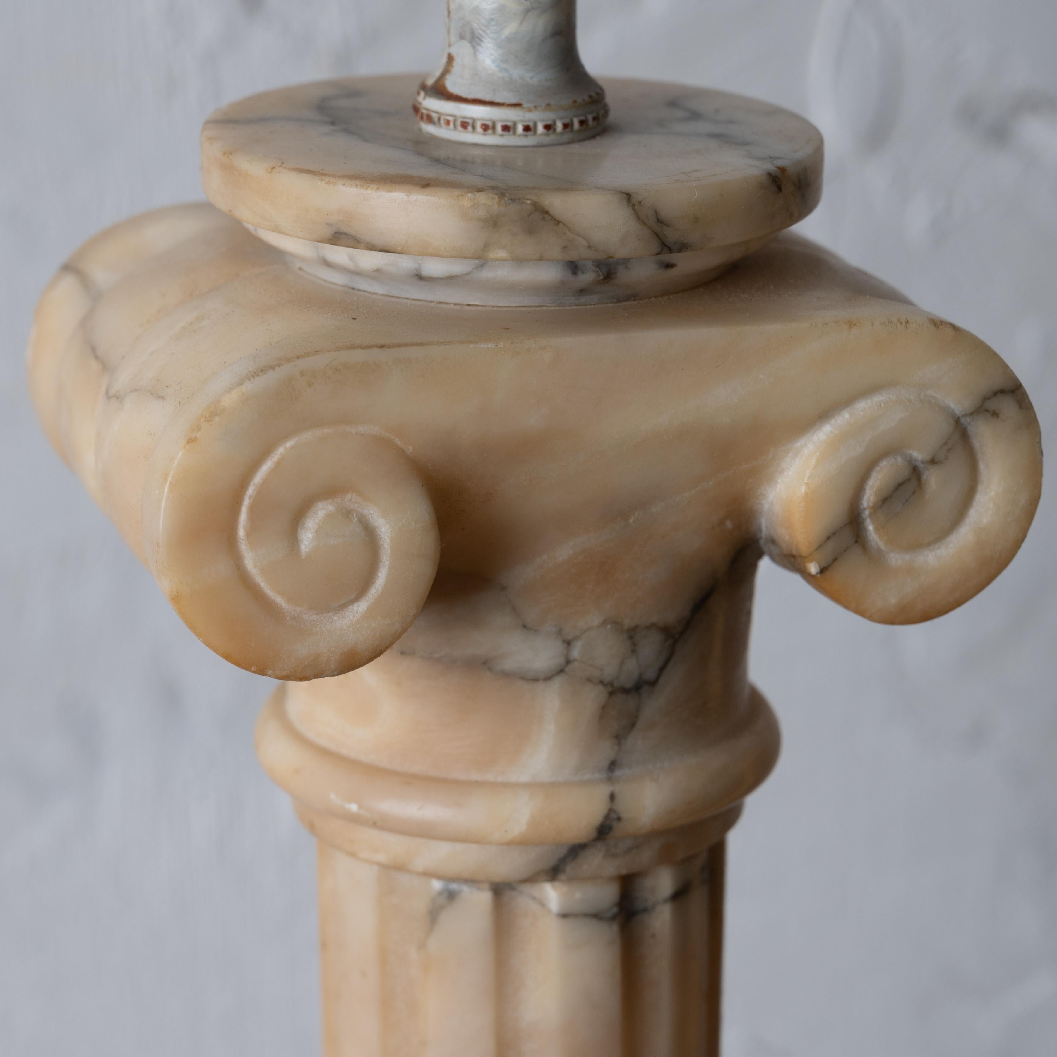 Alabaster Column Lamps For Sale 1