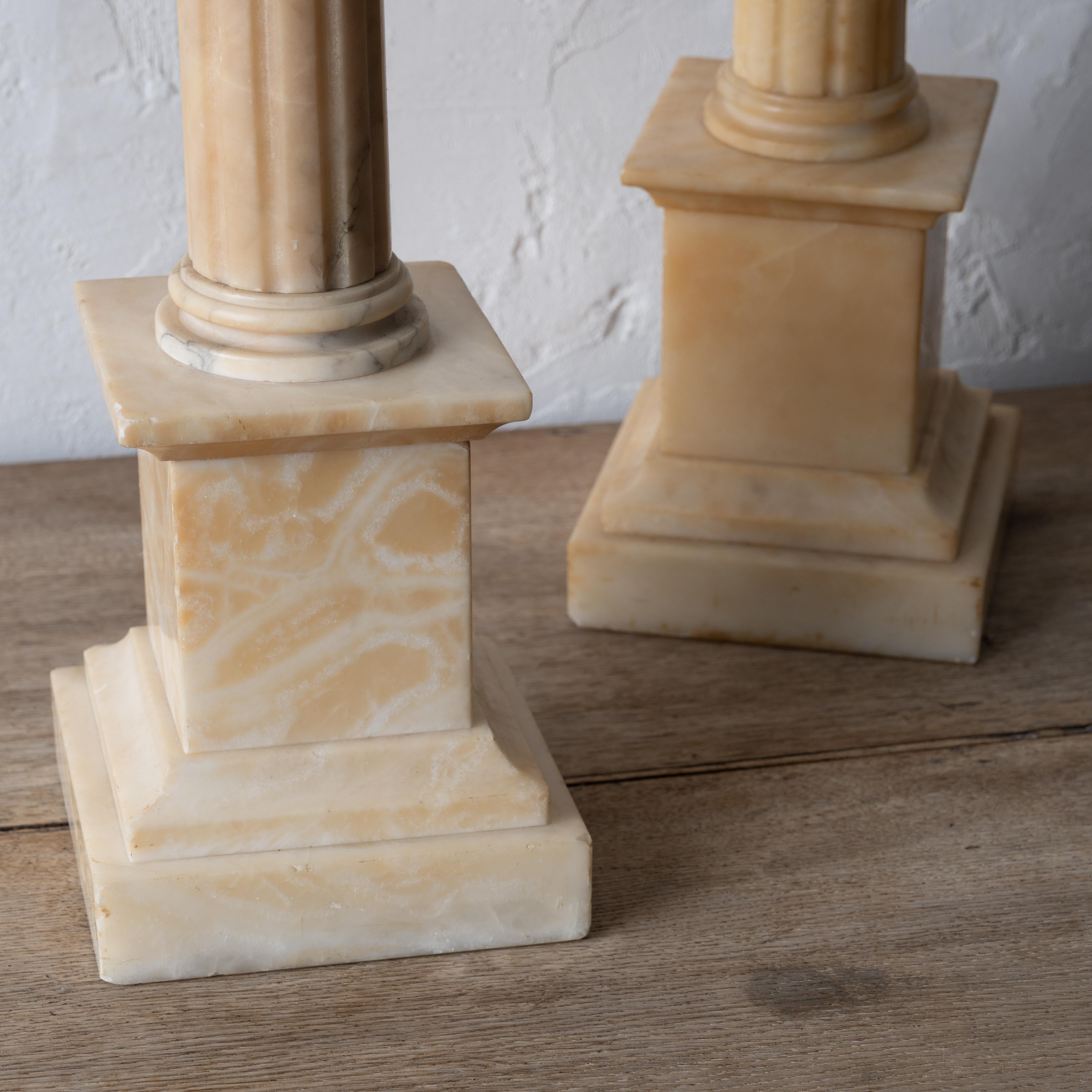 Alabaster Column Lamps For Sale 2
