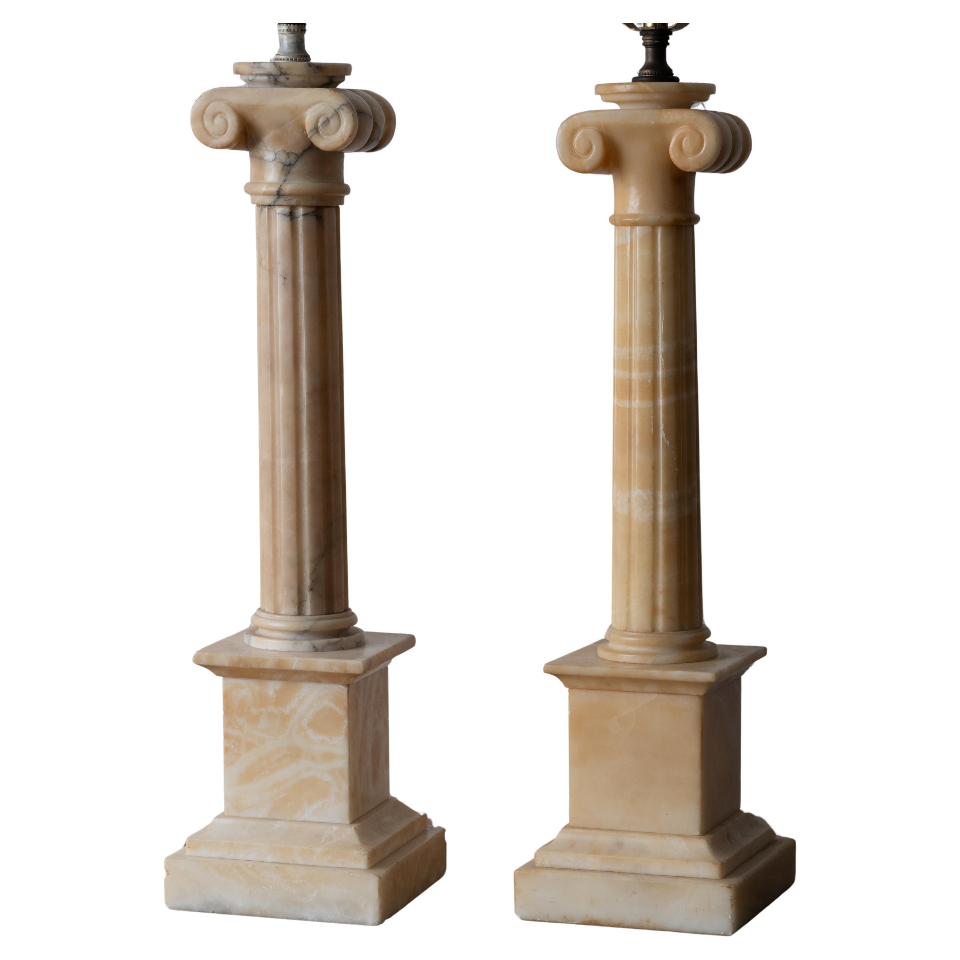 Alabaster-Säulenlampen
