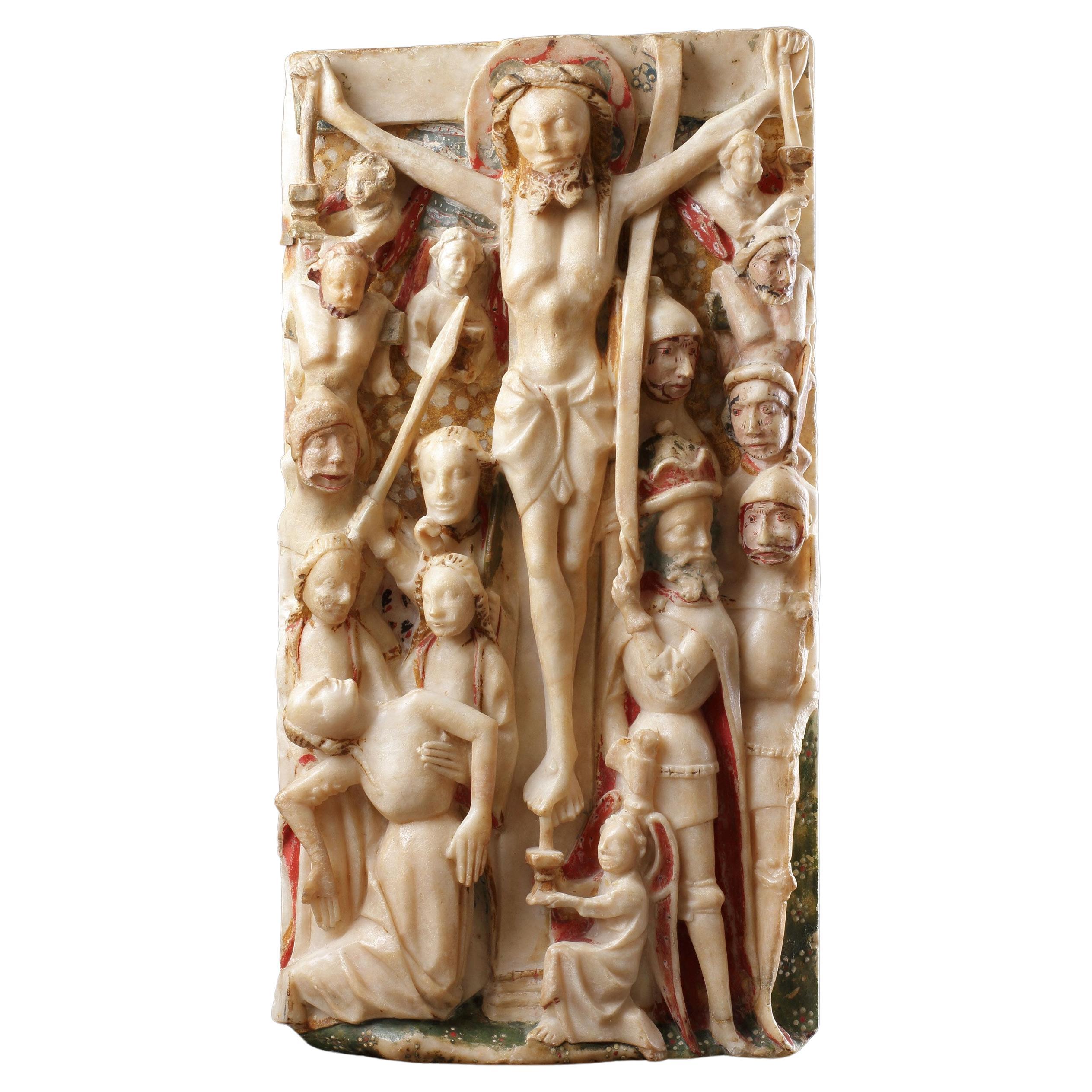 Alabaster Crucifixion from a Retable of the Passion