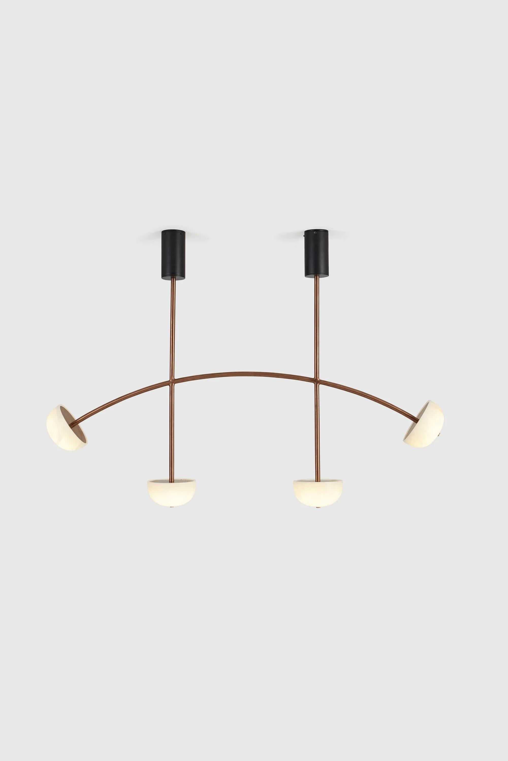 Moderno Lampadario Curve in Alabastro di Hatsu in vendita