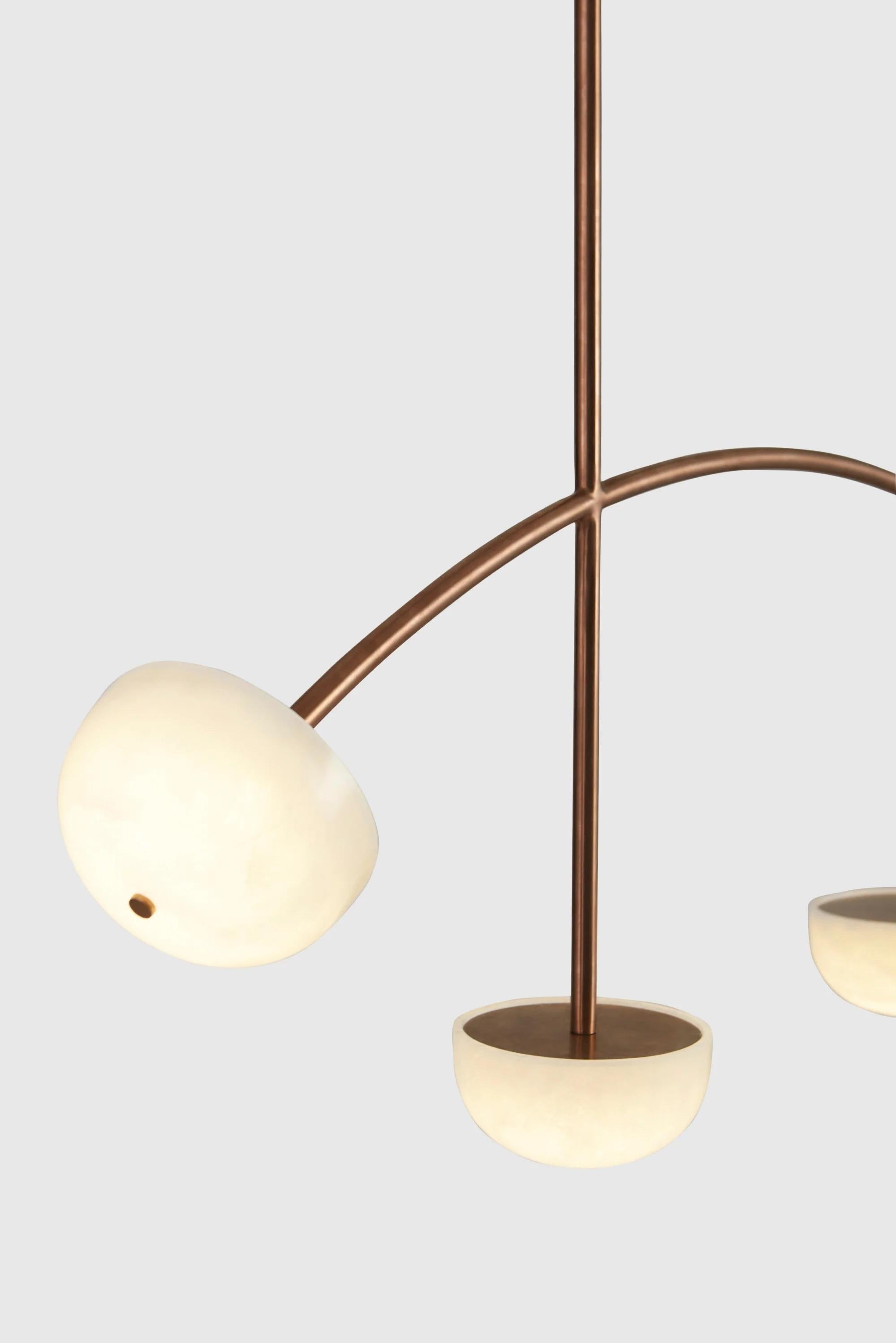 Indiano Lampadario Curve in Alabastro di Hatsu in vendita
