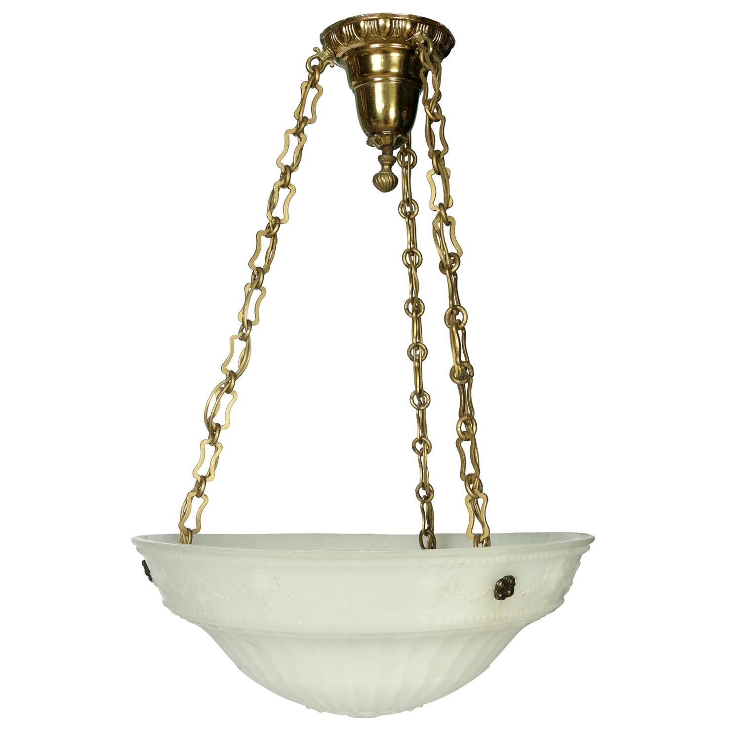 Alabaster Deco Pendant with Brass Fittings