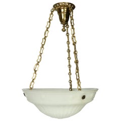 Alabaster Deco Pendant with Brass Fittings