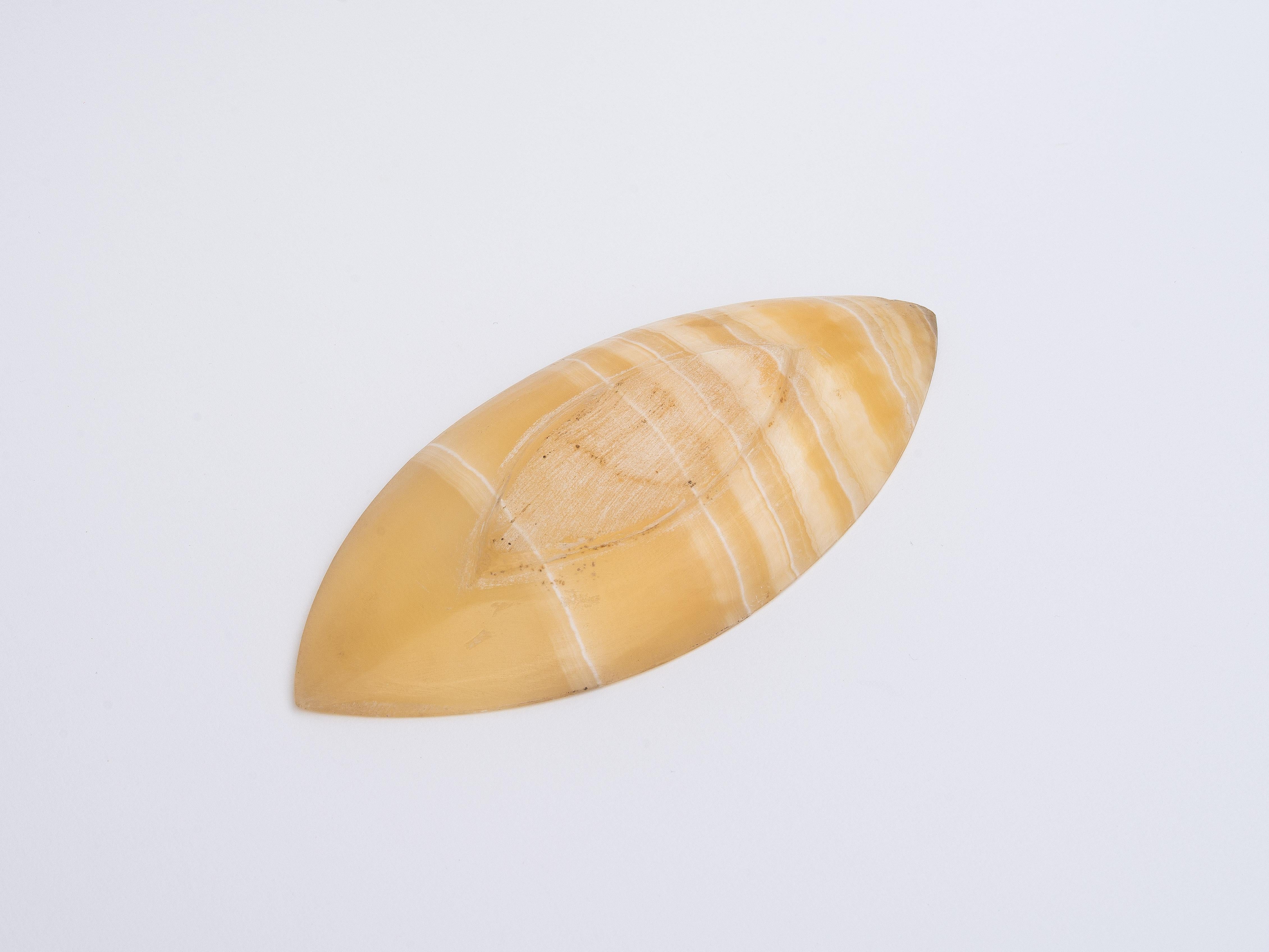 Dekorative Schale aus Alabaster - Gelbe Stone Schale / Trinket -  Italien 1970er Jahre im Angebot 2