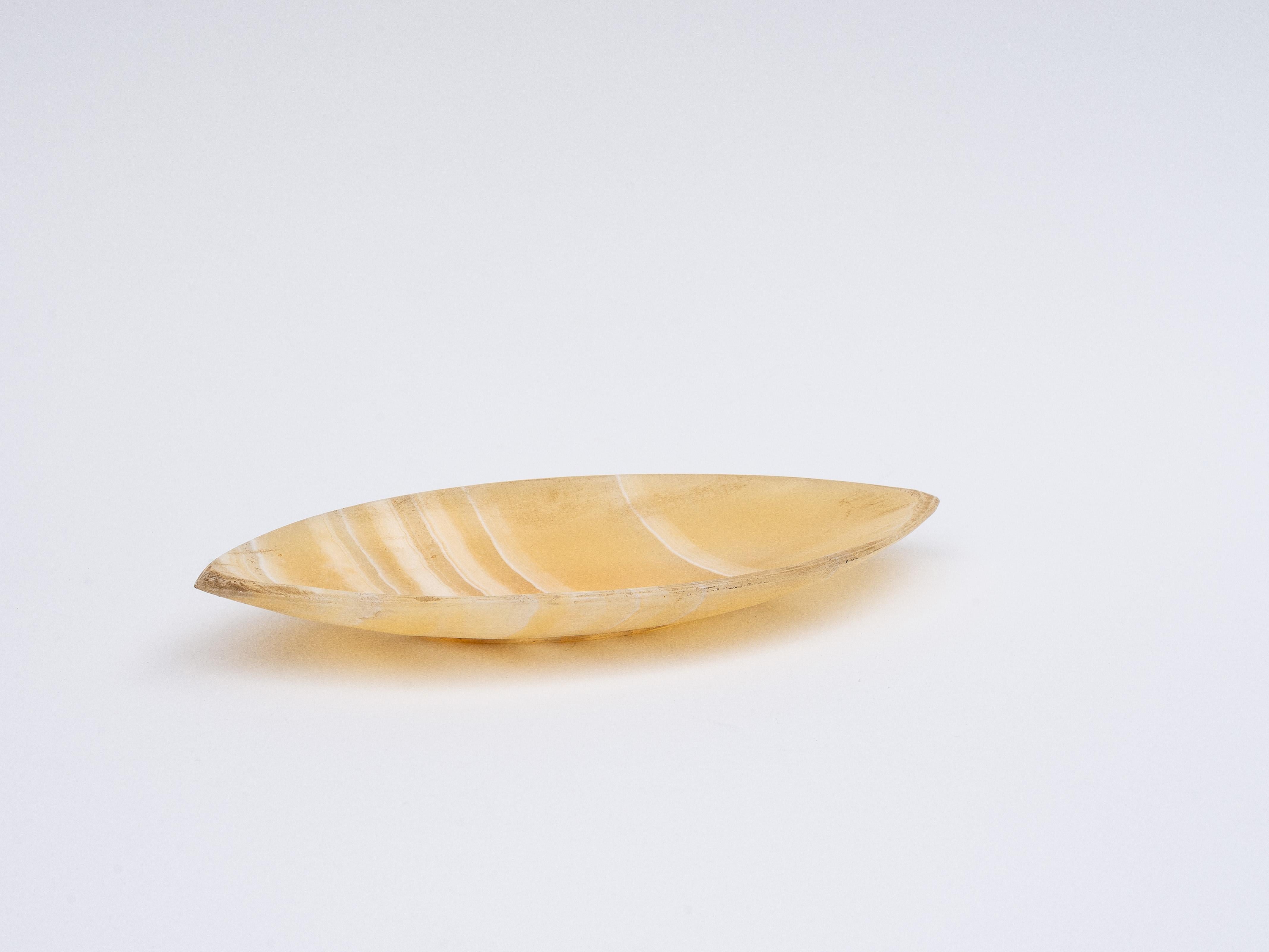 Dekorative Schale aus Alabaster - Gelbe Stone Schale / Trinket -  Italien 1970er Jahre im Zustand „Gut“ im Angebot in ROUEN, Normandie