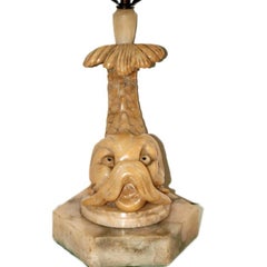 Alabaster Dolphin Lamp