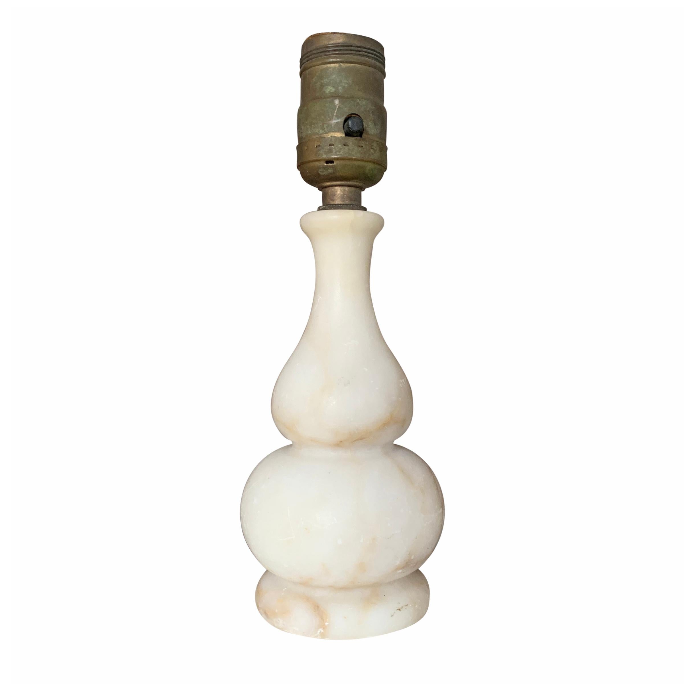 Alabaster Double-Gourd Boudoir Lamp 1